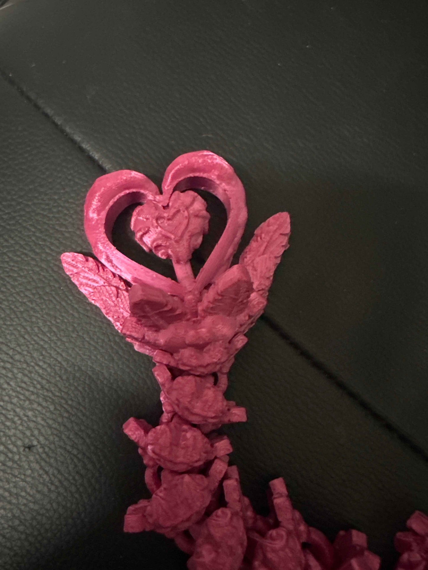 Pink Heart Flexible Fidget Valentines Day Dragon Large 3D Printed Articulated Sensory Toy For ADHD Autism Stimming Adults Kids - Snazzy Dudds