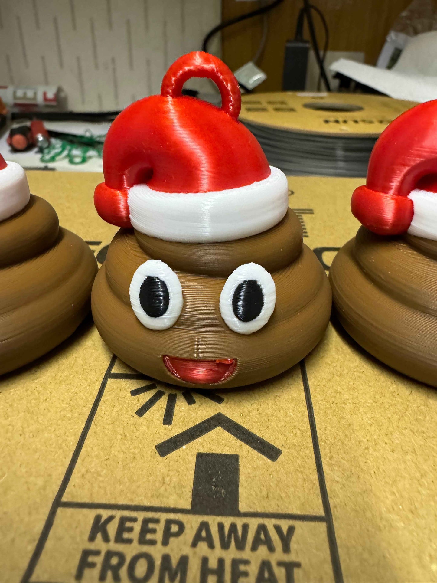 Santa Holiday Poop - 3D Printed Pla Filament Christmas Ornaments for Christmas Tree Decorations, Hanging Christmas Decorations - Snazzy Dudds