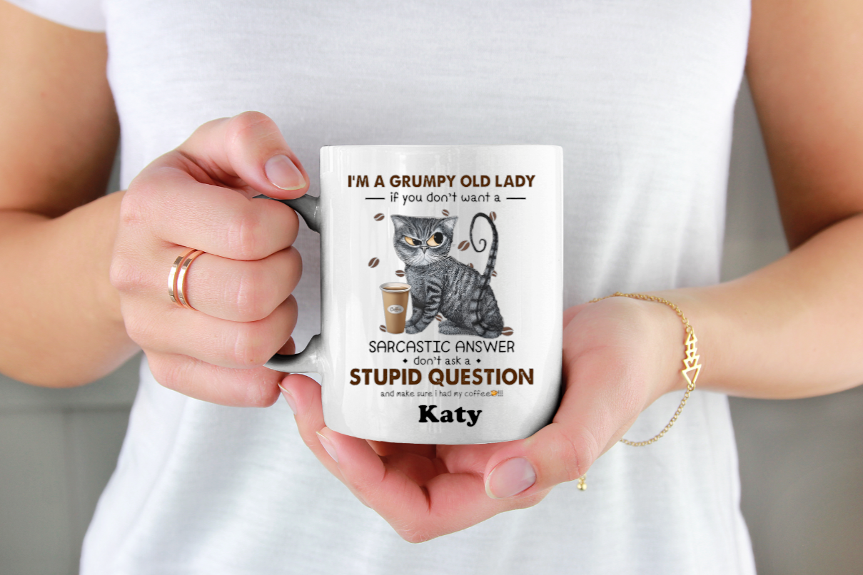 Grumpy Old Cat Lady 11oz Cup Mug - Snazzy Dudds