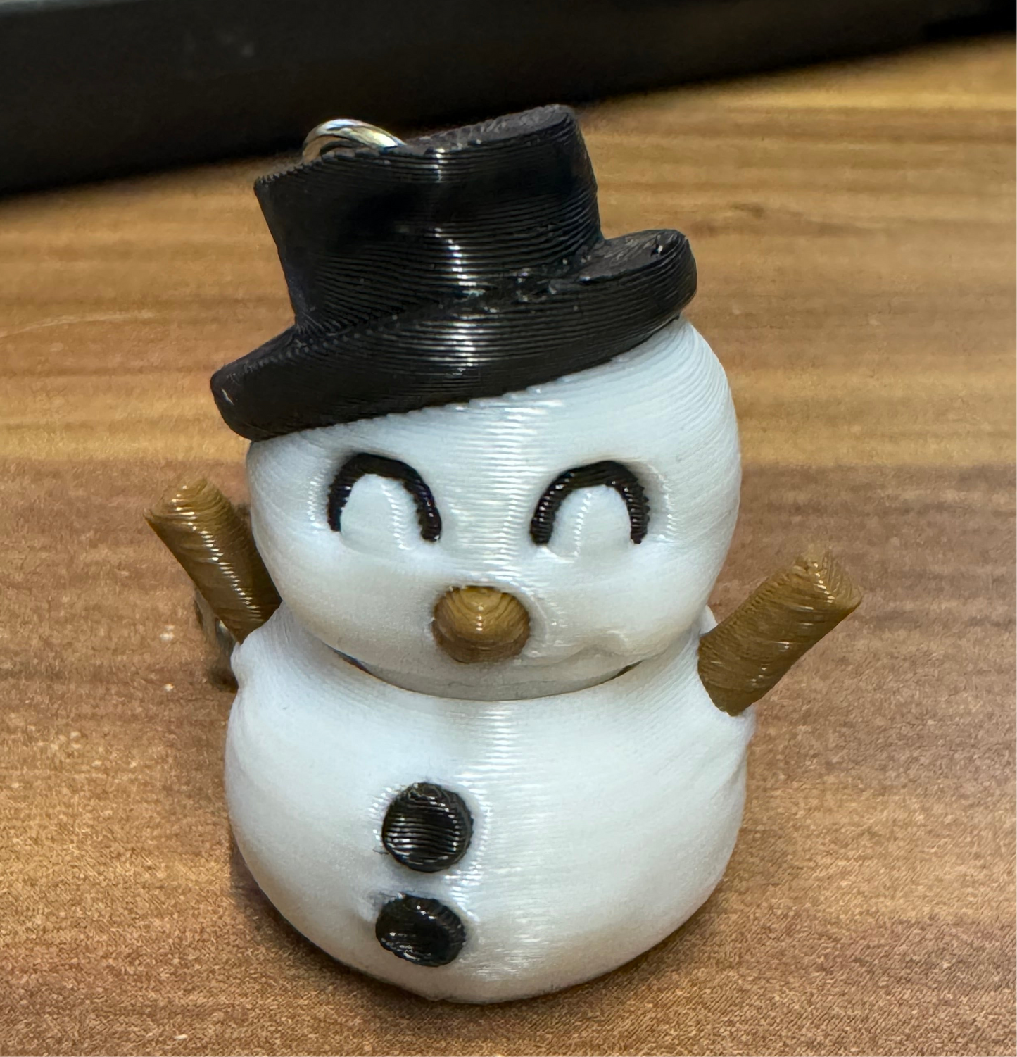 Snowman 3D Printed Spinning Fidget 3D Pla Printed Keyring, Kids & Adults ADHD 4CM High - Snazzy Dudds