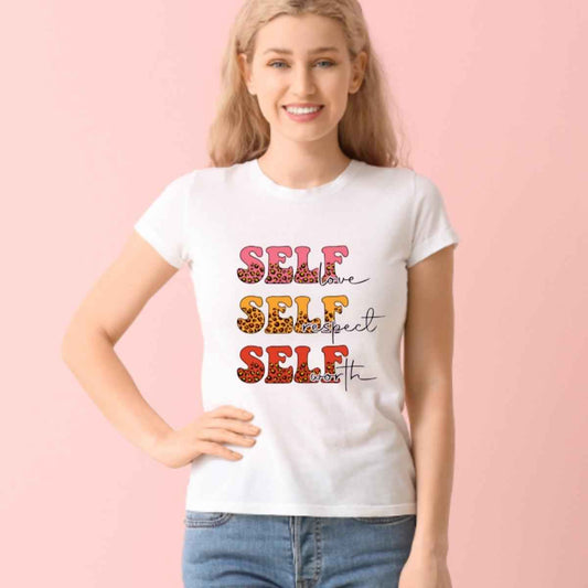 Self Love, Self Respect, Self Worth Mental Health White Tshirt - Snazzy Dudds