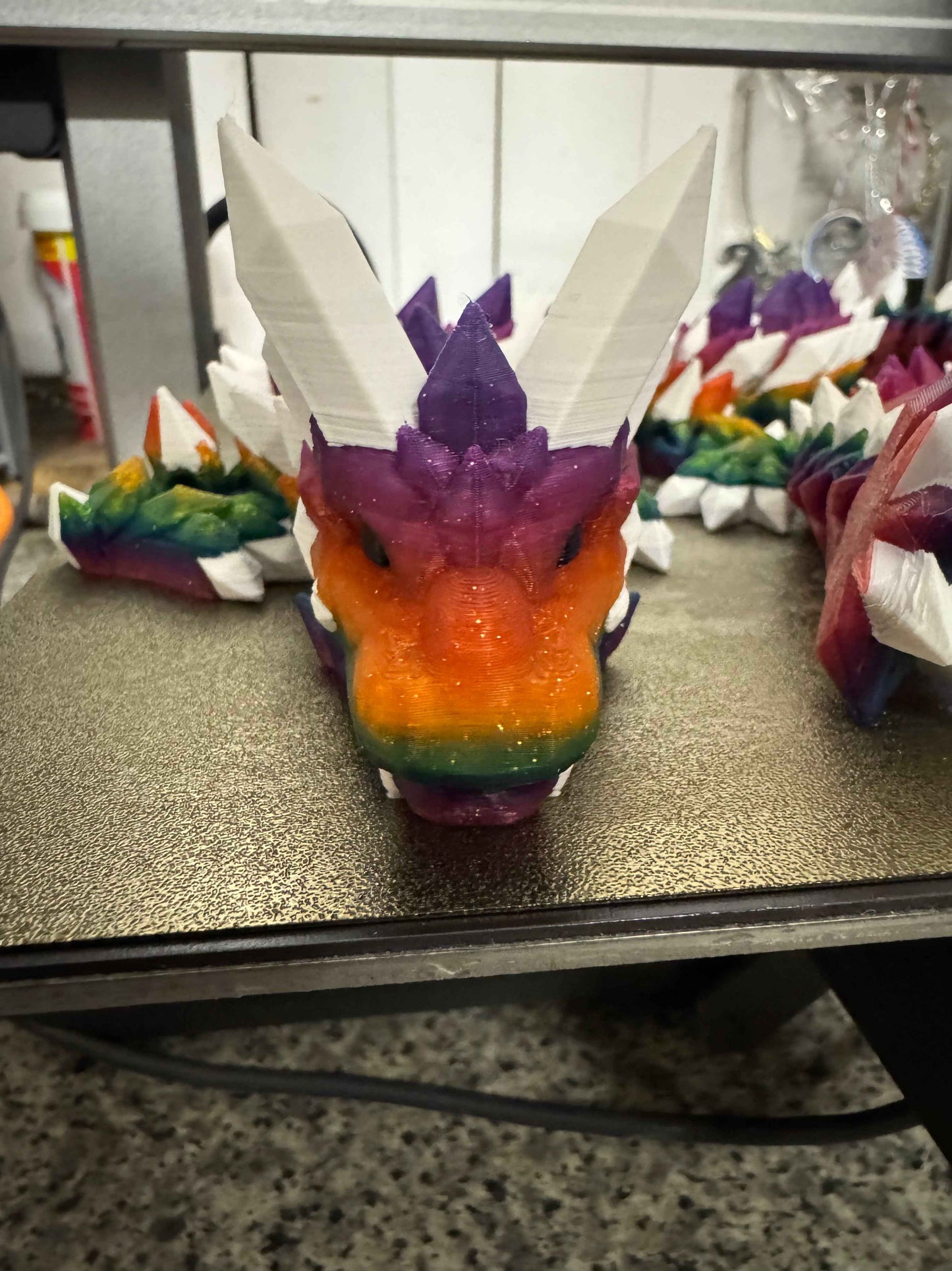 Crystal Dragon Flexible Fidget Large3D Printed Articulated Sensory Toy For ADHD Autism Stimming Adults Kids - Snazzy Dudds