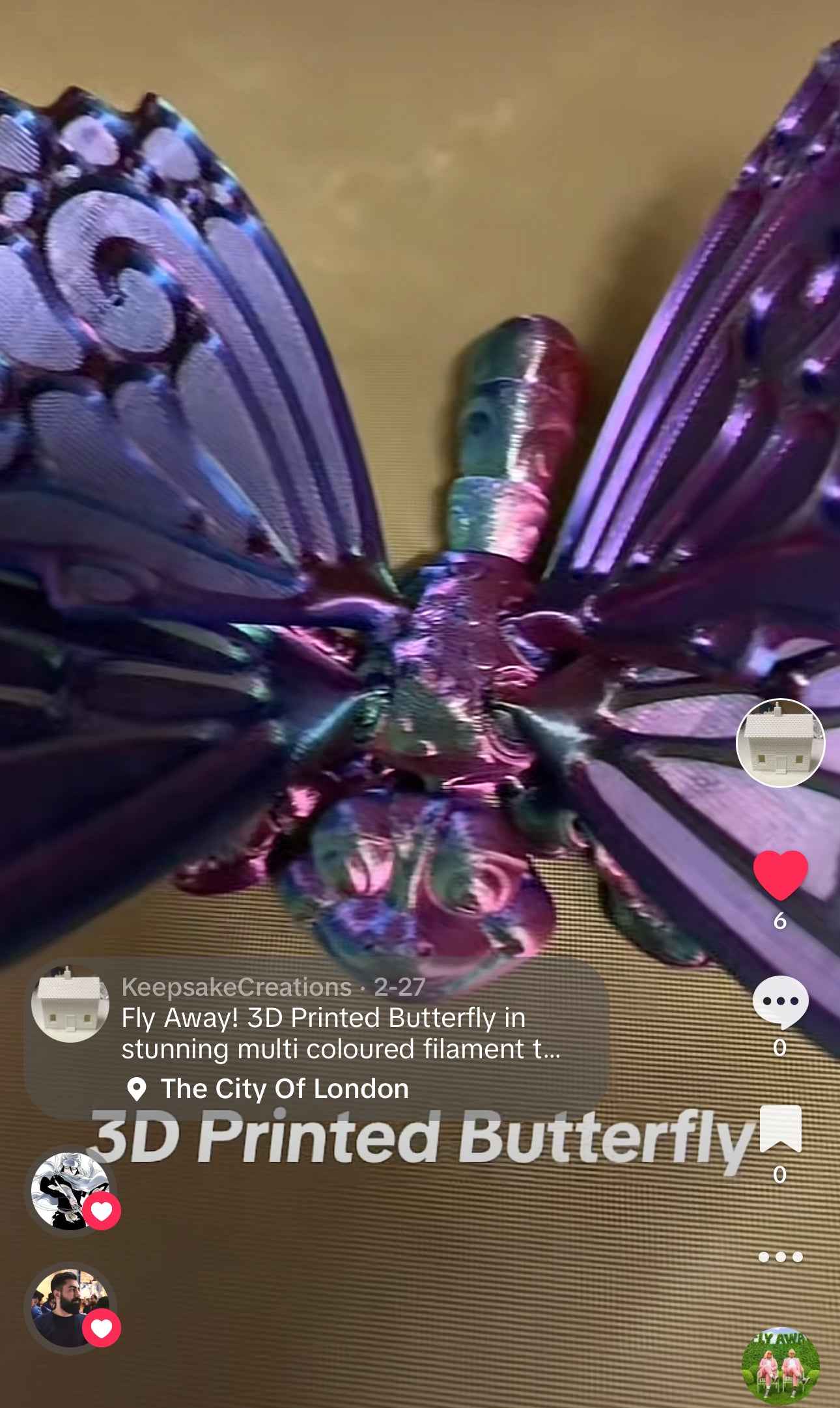 3D Printed Butterfly fidget - Snazzy Dudds