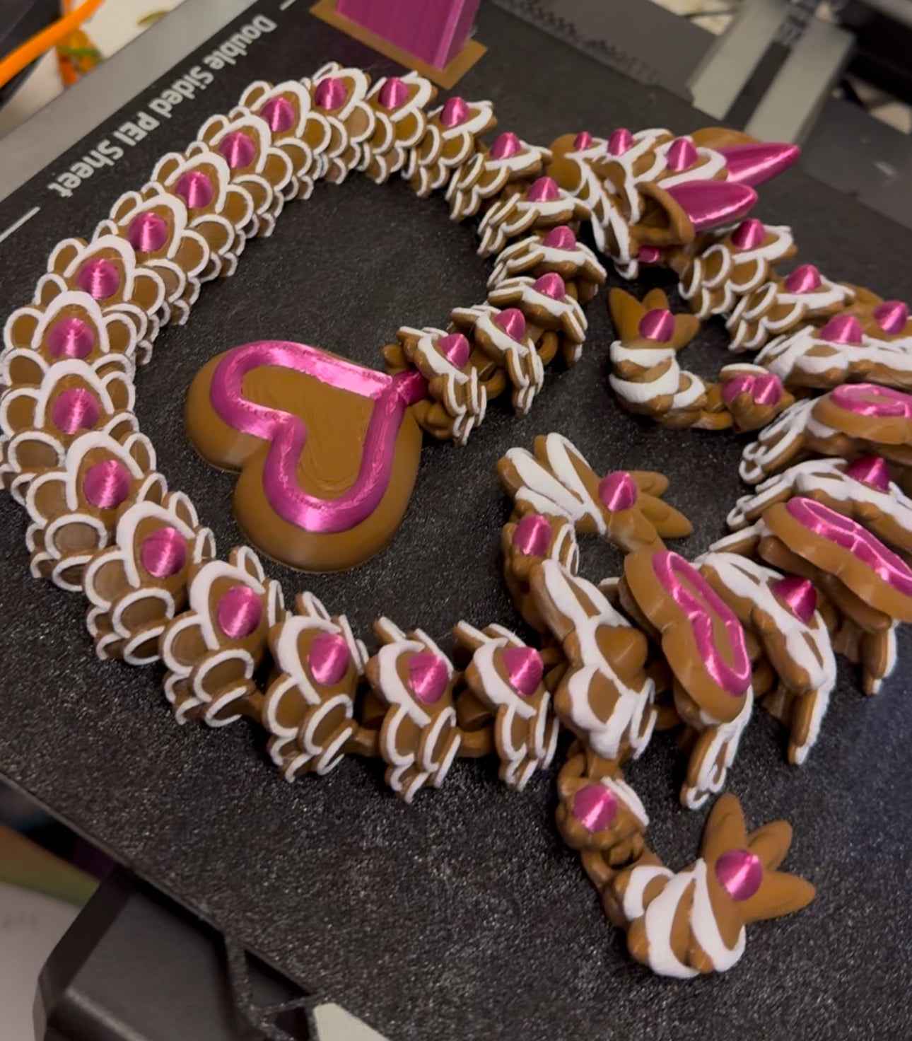 Flexible Fidget Valentines Day Heart Cookie Dragon Large3D Printed Articulated Sensory Toy For ADHD Autism Stimming Adults Kids - Snazzy Dudds
