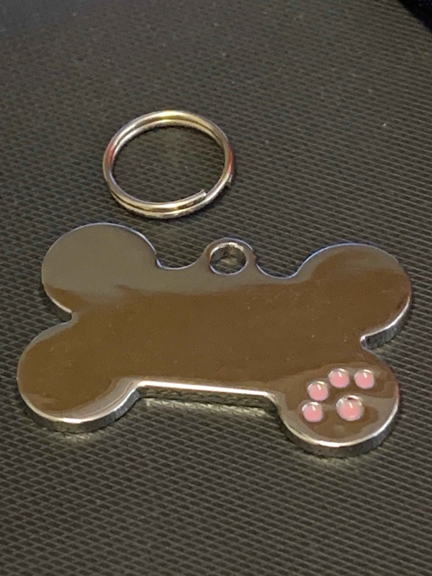 Bone Shape Coloured Paw Dog Puppy, Cat Name ID Engraved Tag - Snazzy Dudds