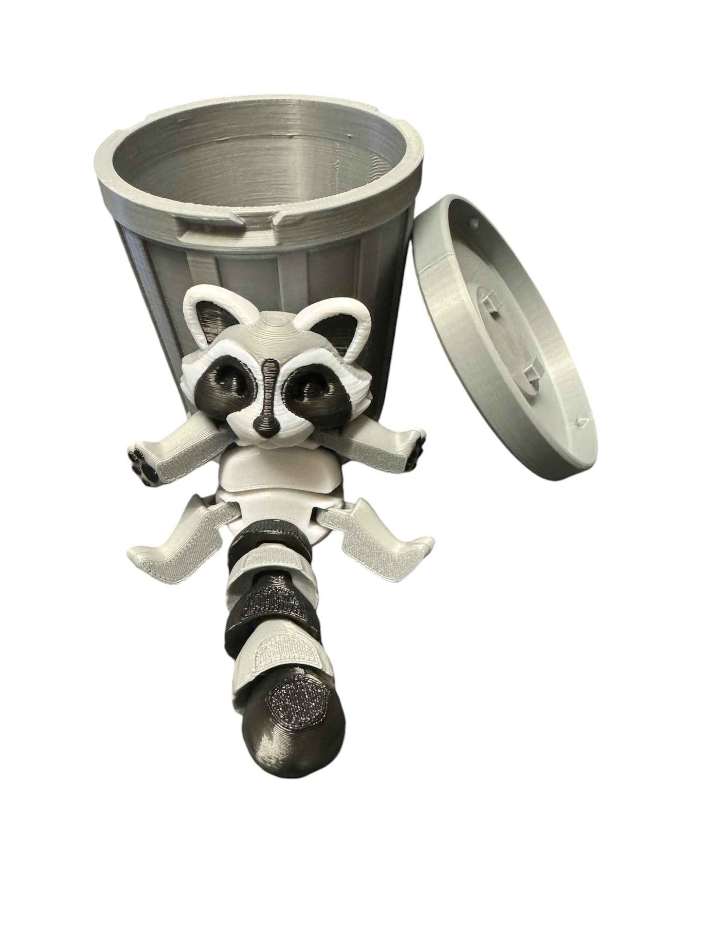 Raccoon & Bin Fidget 3D Pla Printed Articulated Toy for Stress Relief, Kids & Adults ADHD - Snazzy Dudds