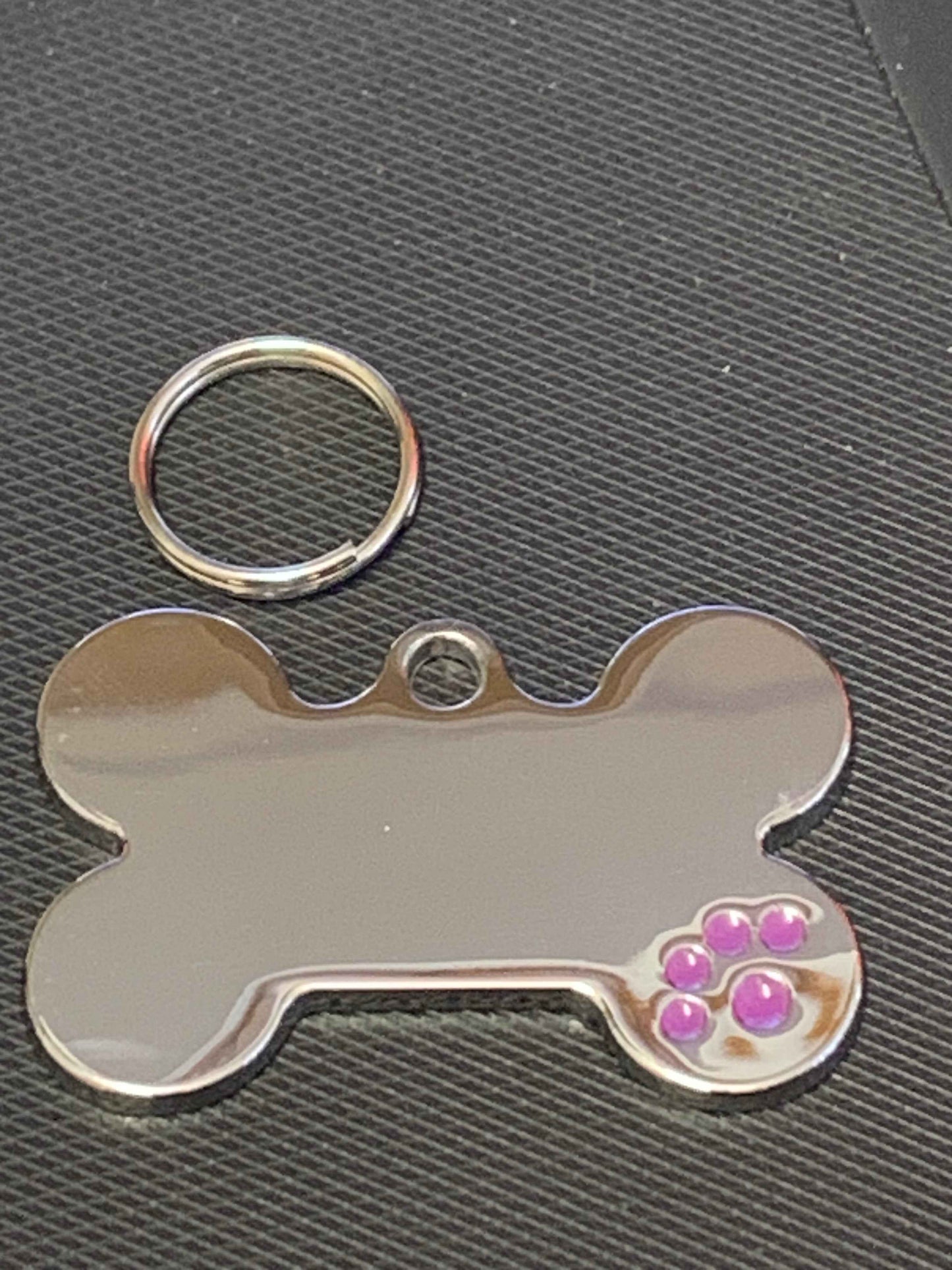 Bone Shape Coloured Paw Dog Puppy, Cat Name ID Engraved Tag - Snazzy Dudds