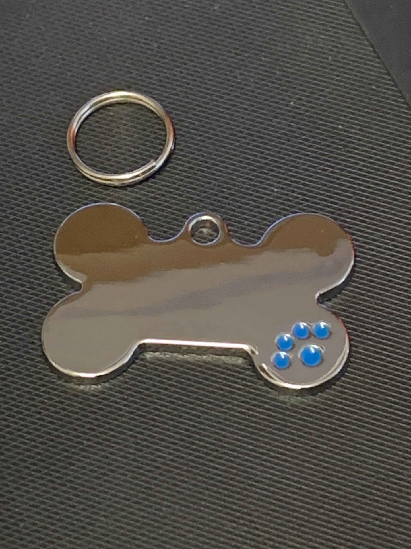 Bone Shape Coloured Paw Dog Puppy, Cat Name ID Engraved Tag - Snazzy Dudds