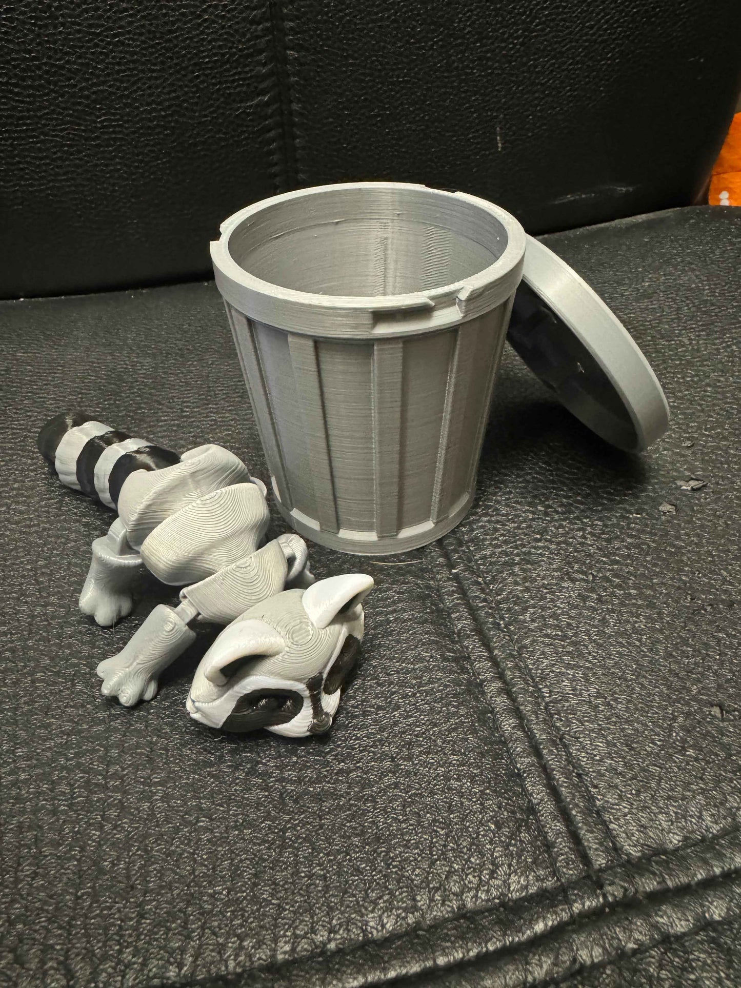 Raccoon & Bin Fidget 3D Pla Printed Articulated Toy for Stress Relief, Kids & Adults ADHD - Snazzy Dudds