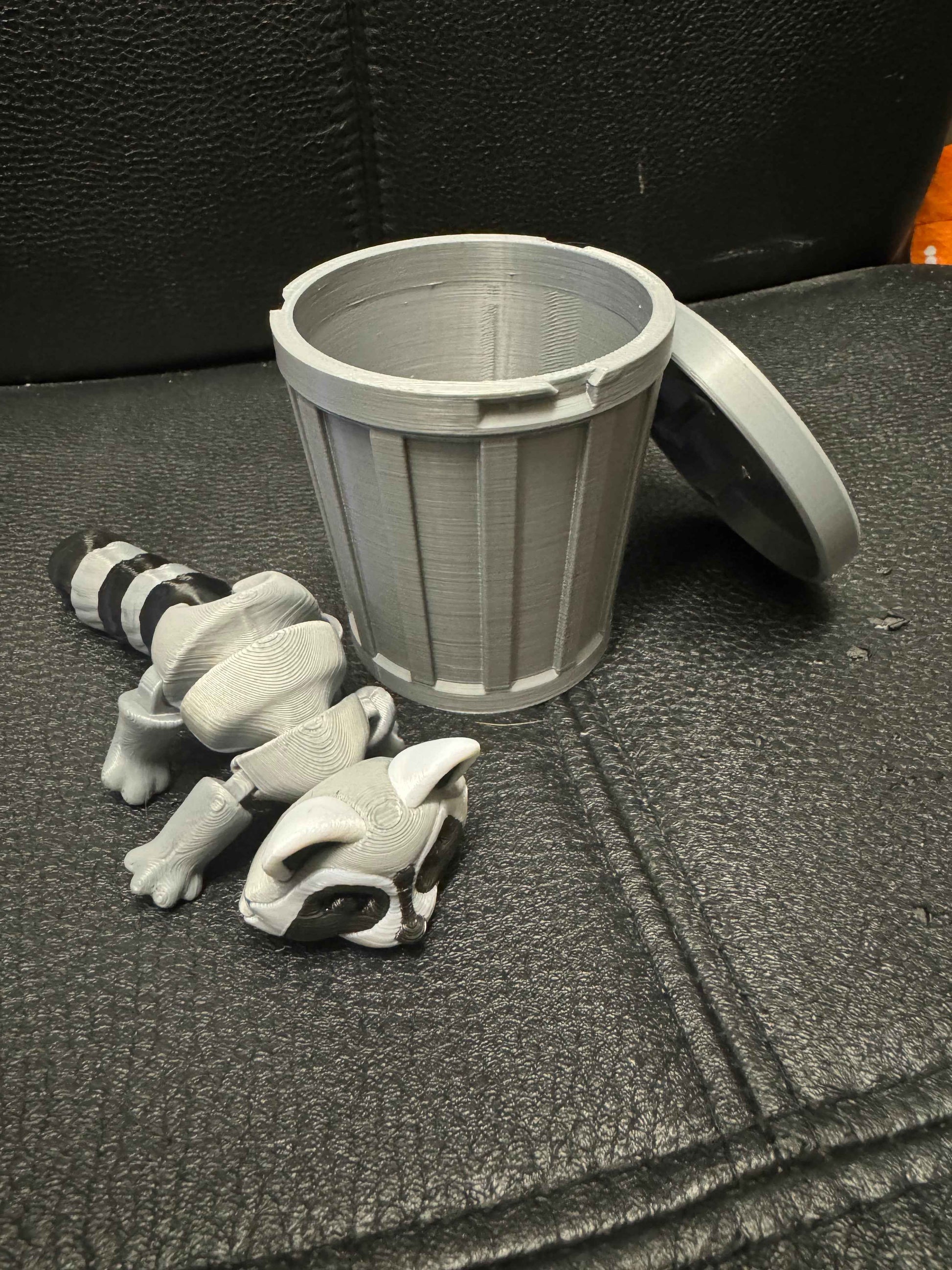 Raccoon & Bin Fidget 3D Pla Printed Articulated Toy for Stress Relief, Kids & Adults ADHD - Snazzy Dudds