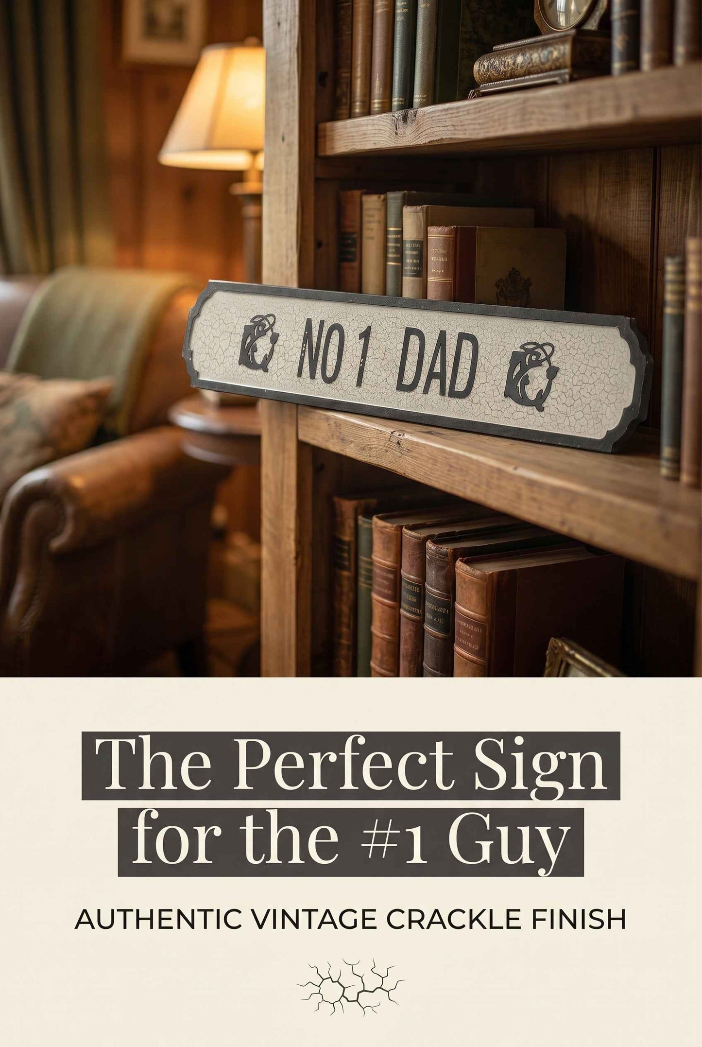 3D Vintage Style Street Sign No 1 Dad Fishing Fathers Day Birthday Christmas Gift
