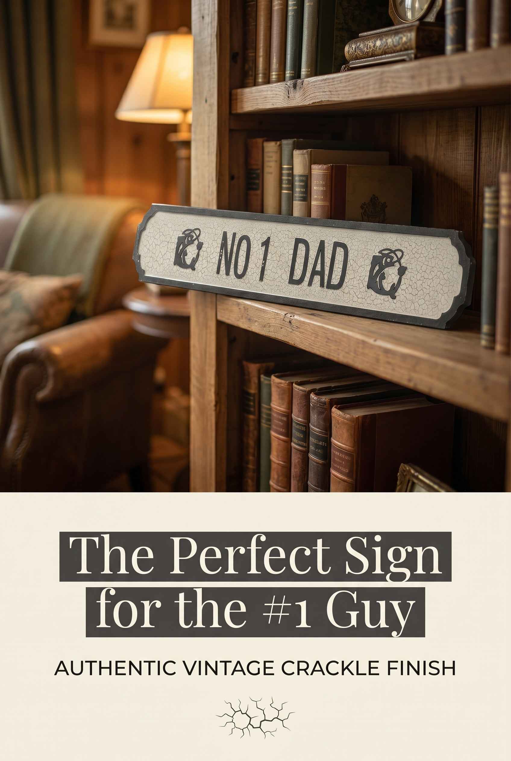 3D Vintage Style Street Sign No 1 Dad Fishing Fathers Day Birthday Christmas Gift
