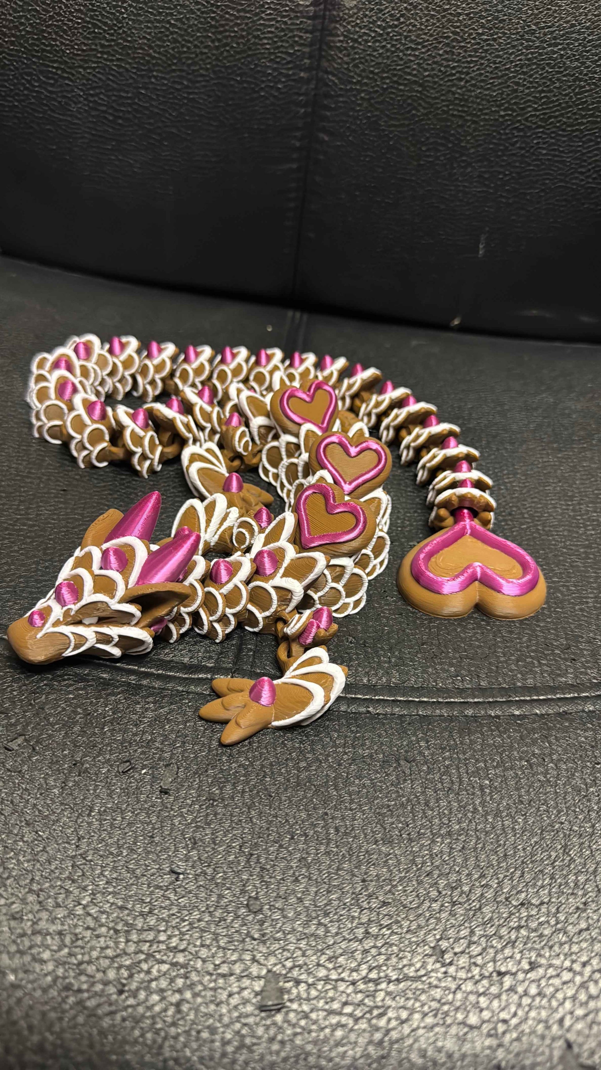 Flexible Fidget Valentines Day Heart Cookie Dragon Large3D Printed Articulated Sensory Toy For ADHD Autism Stimming Adults Kids - Snazzy Dudds