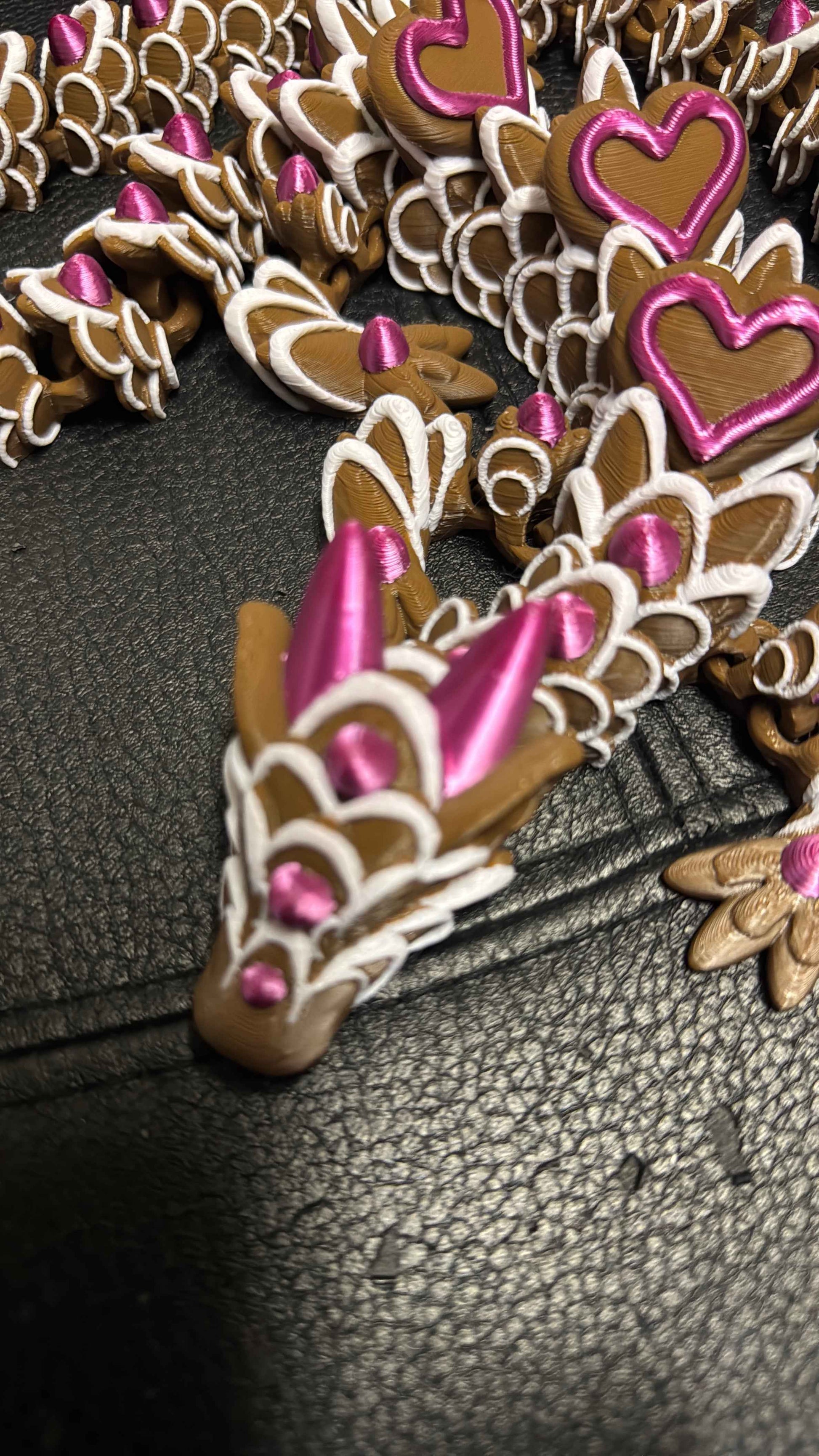 Flexible Fidget Valentines Day Heart Cookie Dragon Large3D Printed Articulated Sensory Toy For ADHD Autism Stimming Adults Kids - Snazzy Dudds