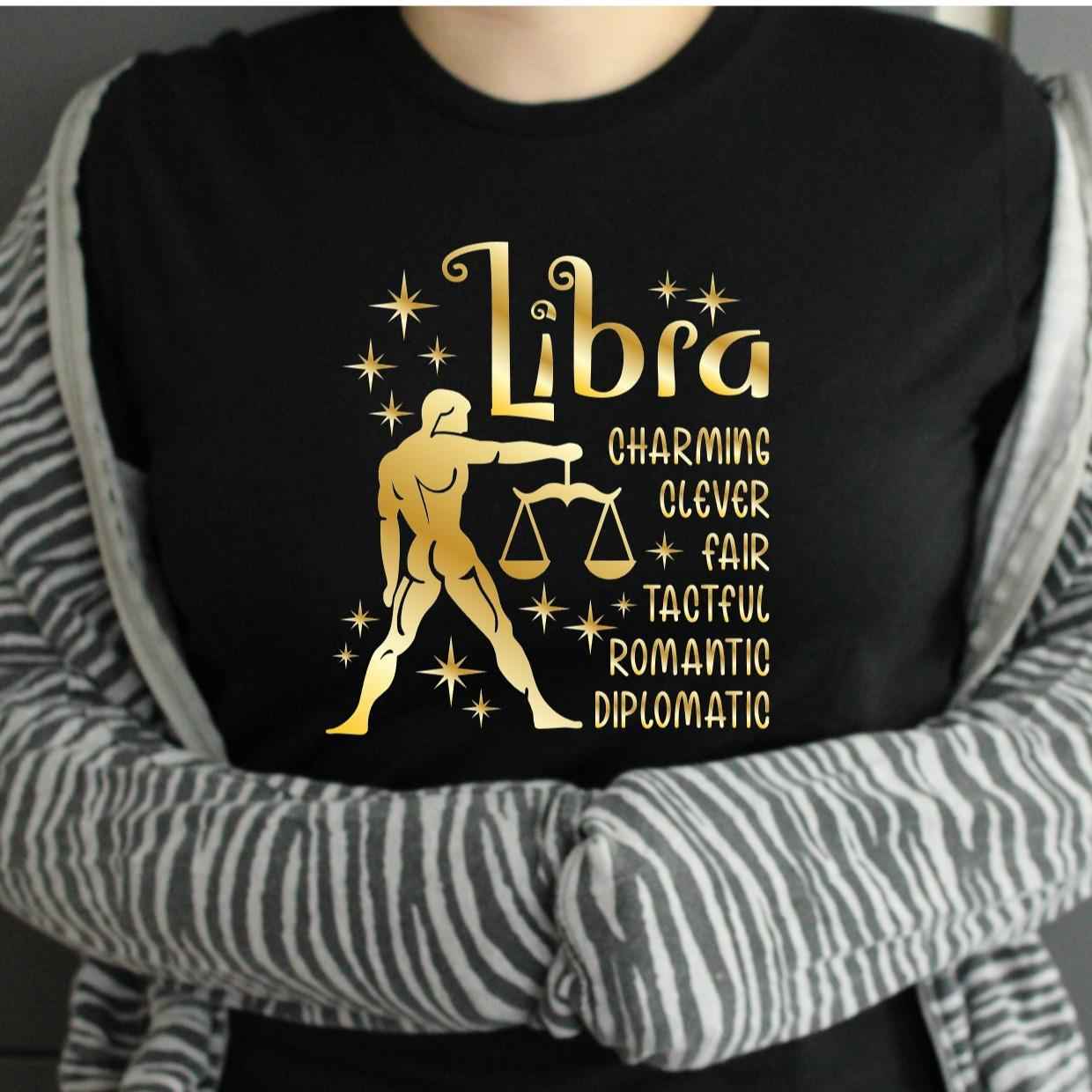 TSHIRT - Zodiac Horoscope Star Sign Astrology Tshirt Birthday Gift - Unisex Casual Crew Neck Tshirt 100% Cotton Libra Pisces Sagittarius Scorpio Taurus Virgo - Snazzy Dudds
