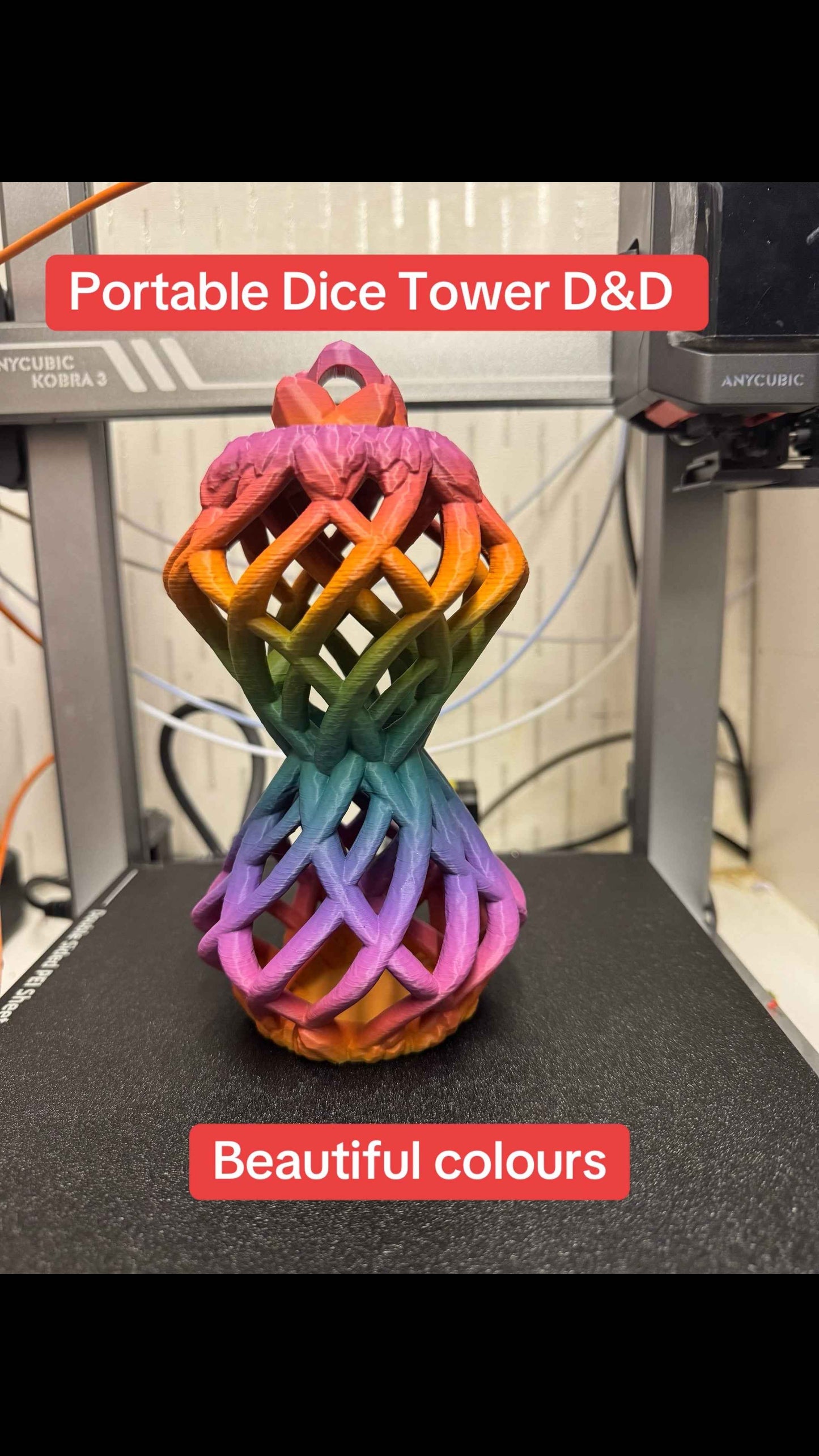 Portable Dice Tower - 3D Printed Pla Filament Dungeon and Dragon - 1 per order - Snazzy Dudds