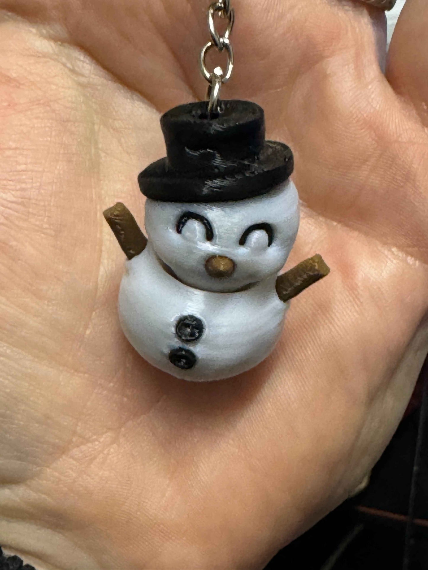 Snowman 3D Printed Spinning Fidget 3D Pla Printed Keyring, Kids & Adults ADHD 4CM High - Snazzy Dudds