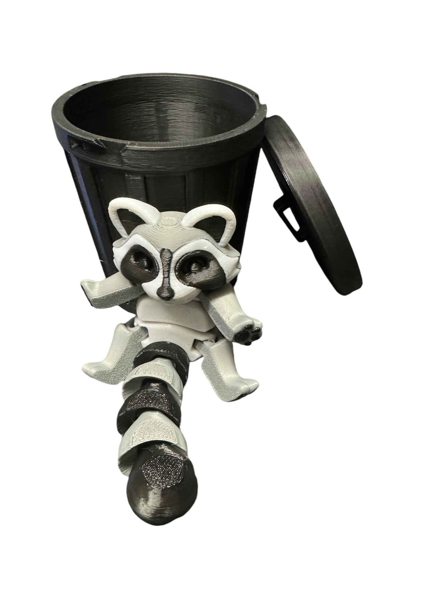 Raccoon & Bin Fidget 3D Pla Printed Articulated Toy for Stress Relief, Kids & Adults ADHD - Snazzy Dudds