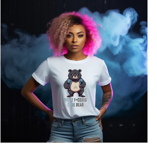 Dont Care Bear Adult Funny Tshirt - Snazzy Dudds
