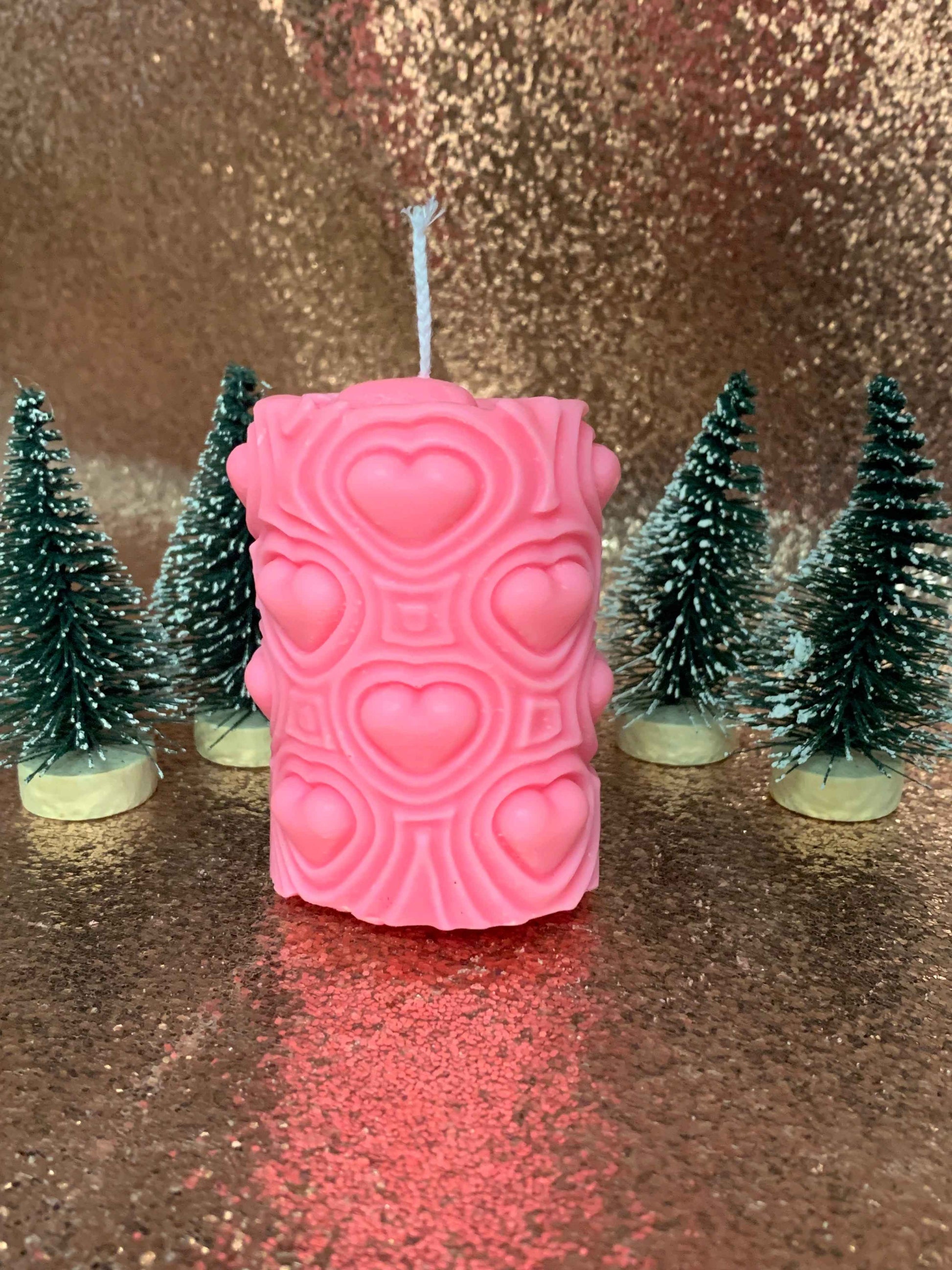 Radiant Love: Handcrafted Pillar Candle for Christmas & Valentine's - Snazzy Dudds