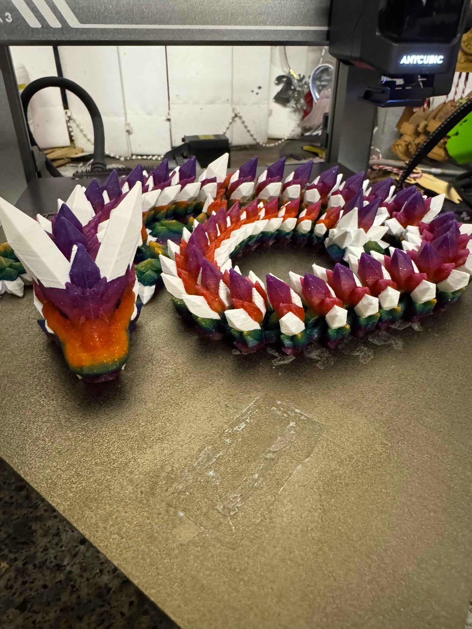 Crystal Dragon Flexible Fidget Large3D Printed Articulated Sensory Toy For ADHD Autism Stimming Adults Kids - Snazzy Dudds