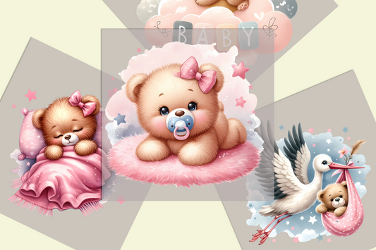 Baby Teady Bear Bundle x10 DTF Transfer - Snazzy Dudds