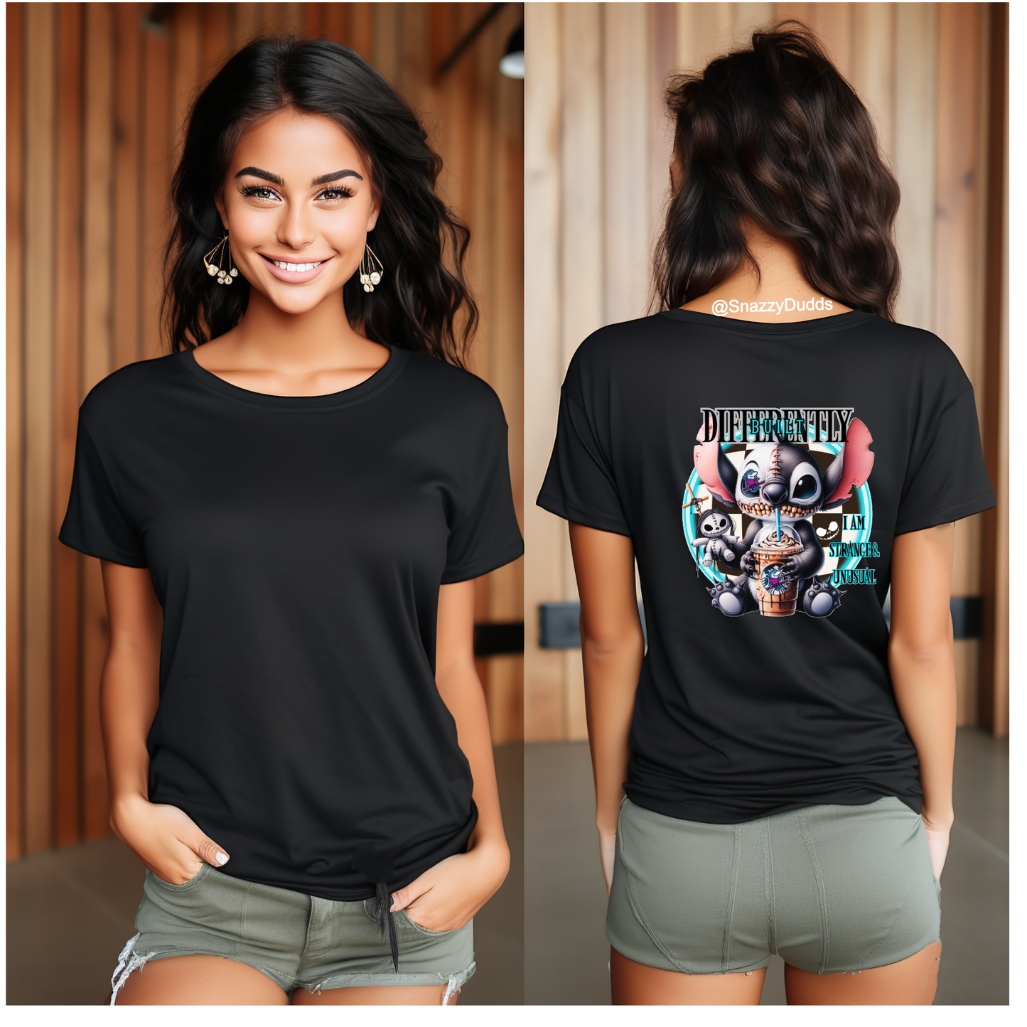 Built Differently Stranger Than Usual Scary Bear Gothic Halloween Unisex Crew Neck Tshirt - Snazzy Dudds