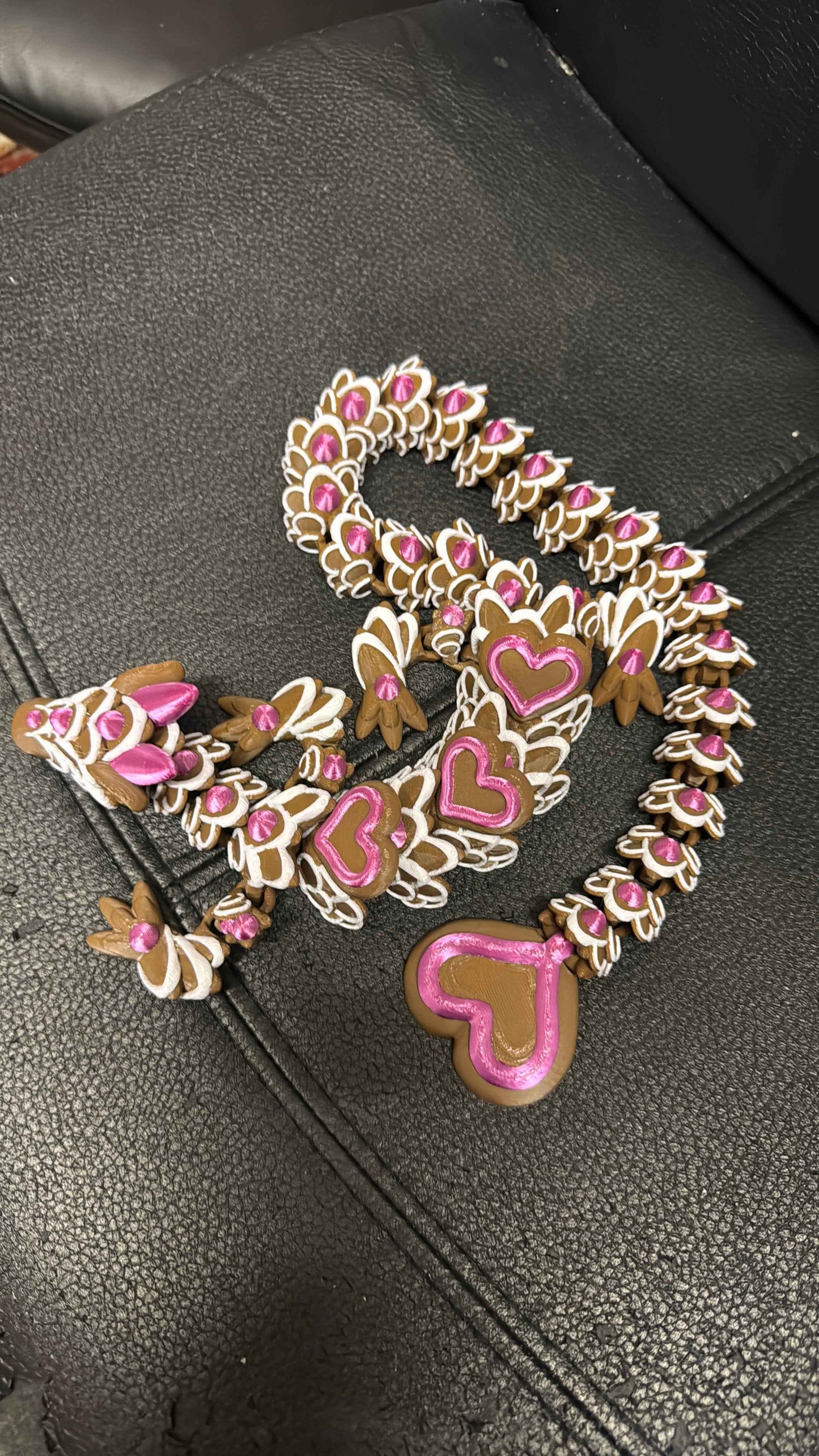 Flexible Fidget Valentines Day Heart Cookie Dragon Large3D Printed Articulated Sensory Toy For ADHD Autism Stimming Adults Kids - Snazzy Dudds
