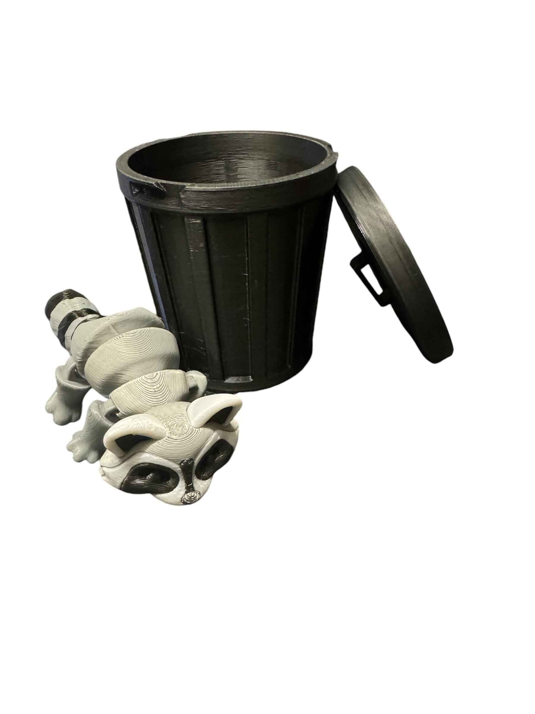 Raccoon & Bin Fidget 3D Pla Printed Articulated Toy for Stress Relief, Kids & Adults ADHD - Snazzy Dudds