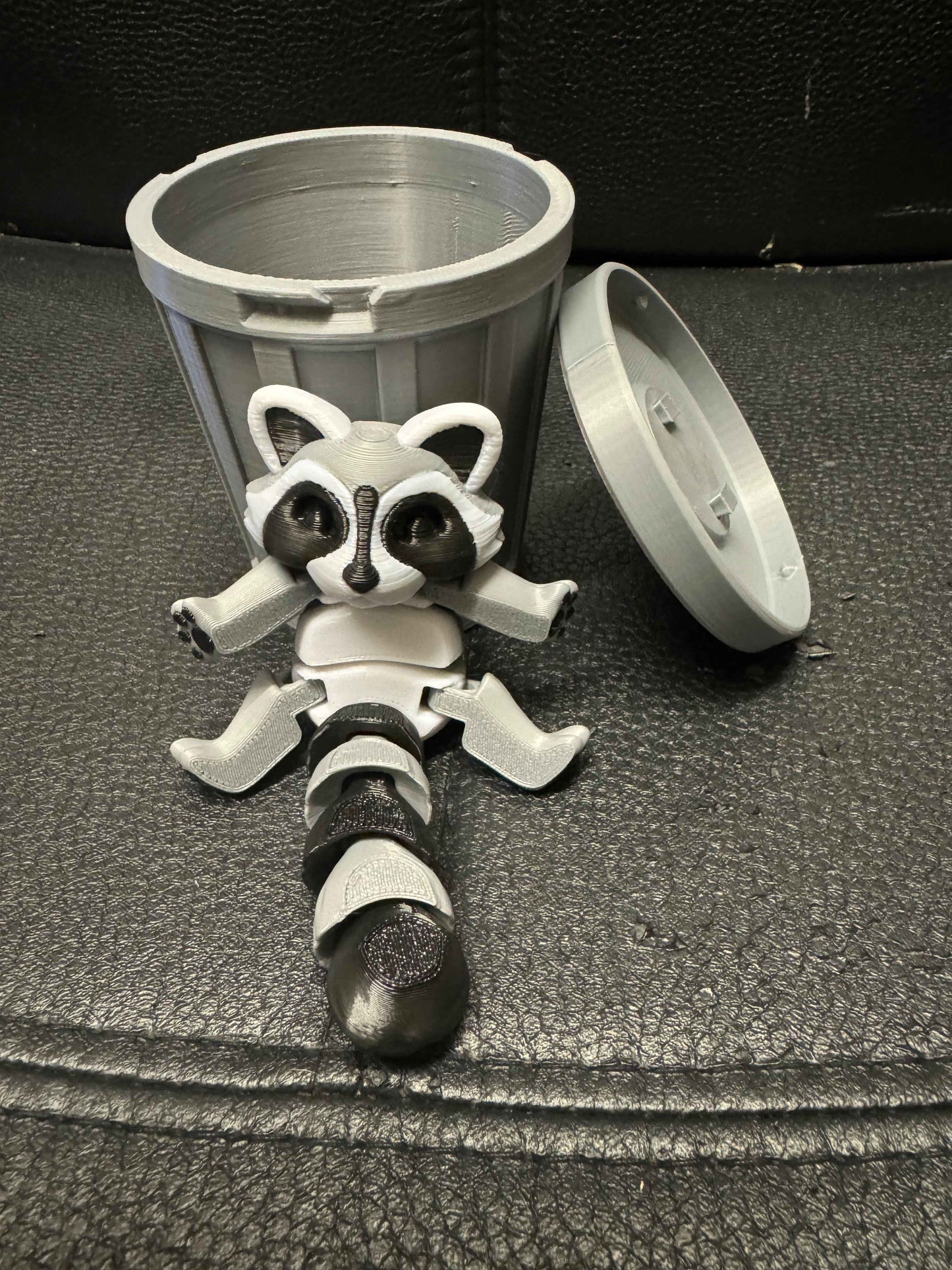 Raccoon & Bin Fidget 3D Pla Printed Articulated Toy for Stress Relief, Kids & Adults ADHD - Snazzy Dudds