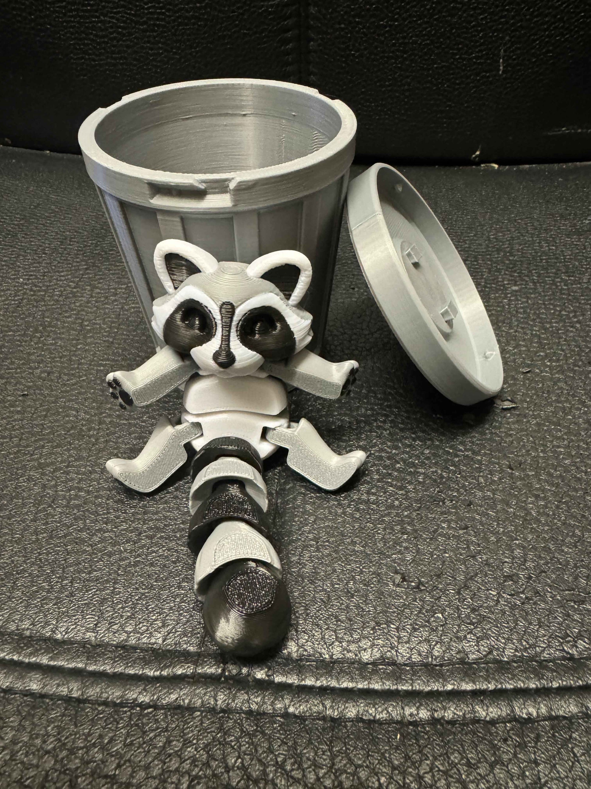 Raccoon & Bin Fidget 3D Pla Printed Articulated Toy for Stress Relief, Kids & Adults ADHD - Snazzy Dudds