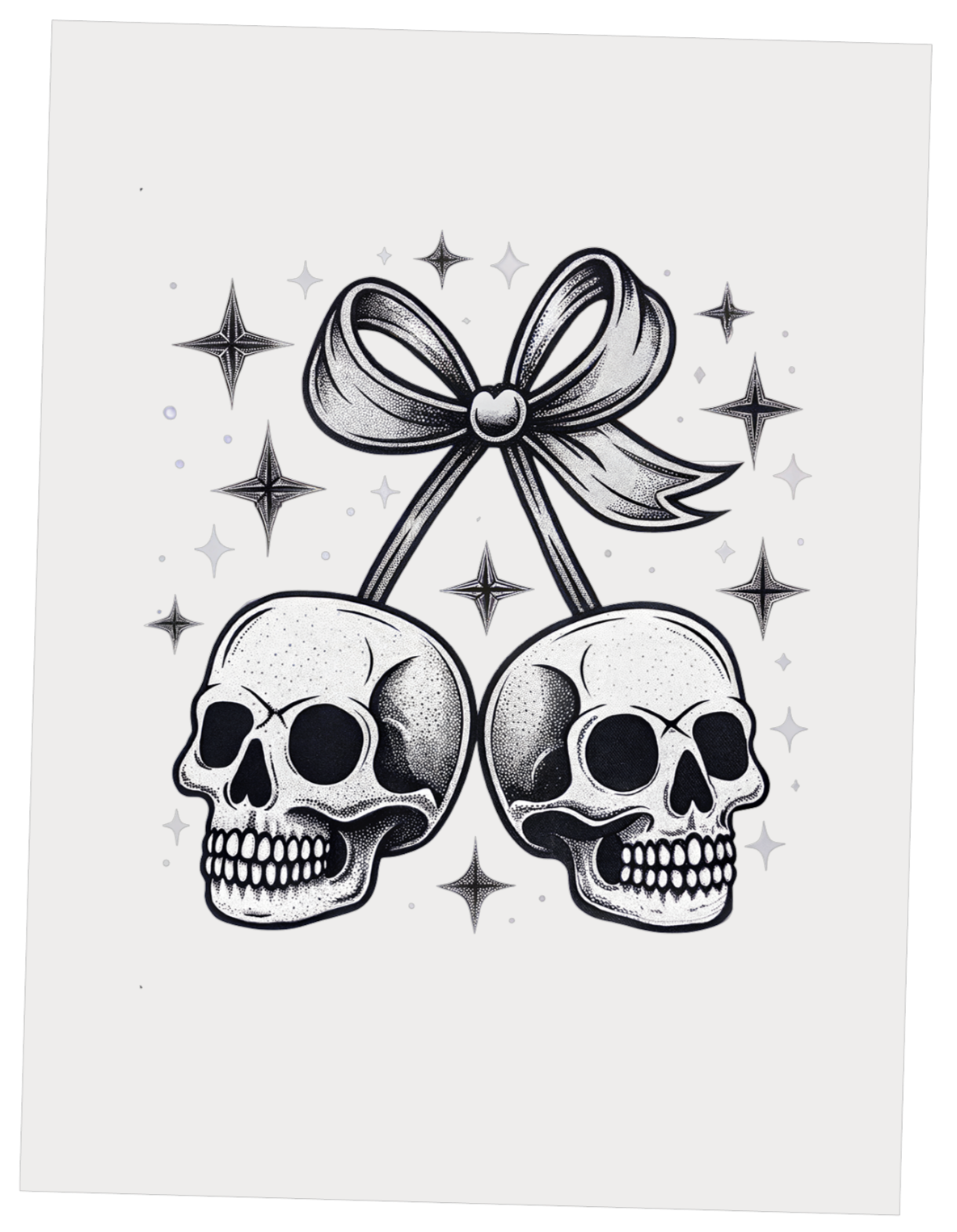 Spooky White Skull Halloween Bow DTF Transfer - Snazzy Dudds