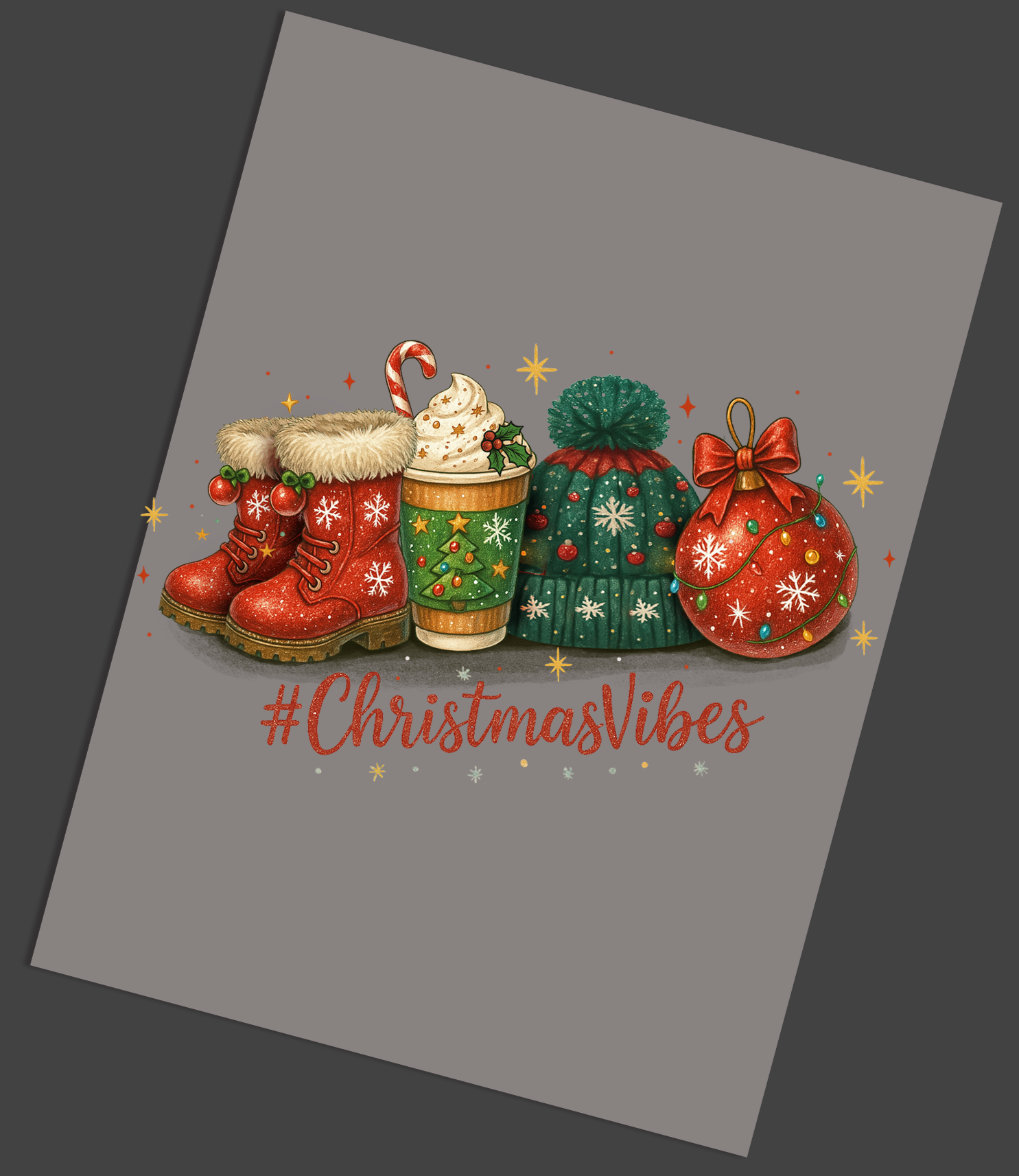 Christmas Vibes Cocoa Mug DTF Transfer - Snazzy Dudds