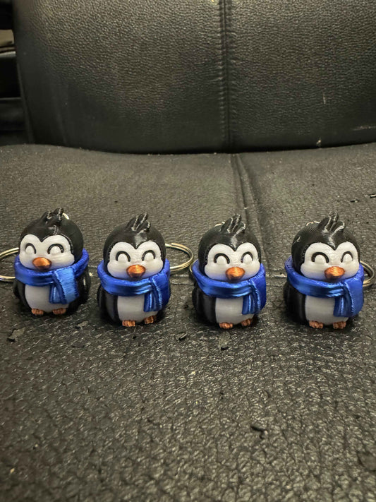 Penguin 3D Printed Spinning Fidget 3D Pla Printed Keyring, Kids & Adults ADHD 4CM High - Snazzy Dudds