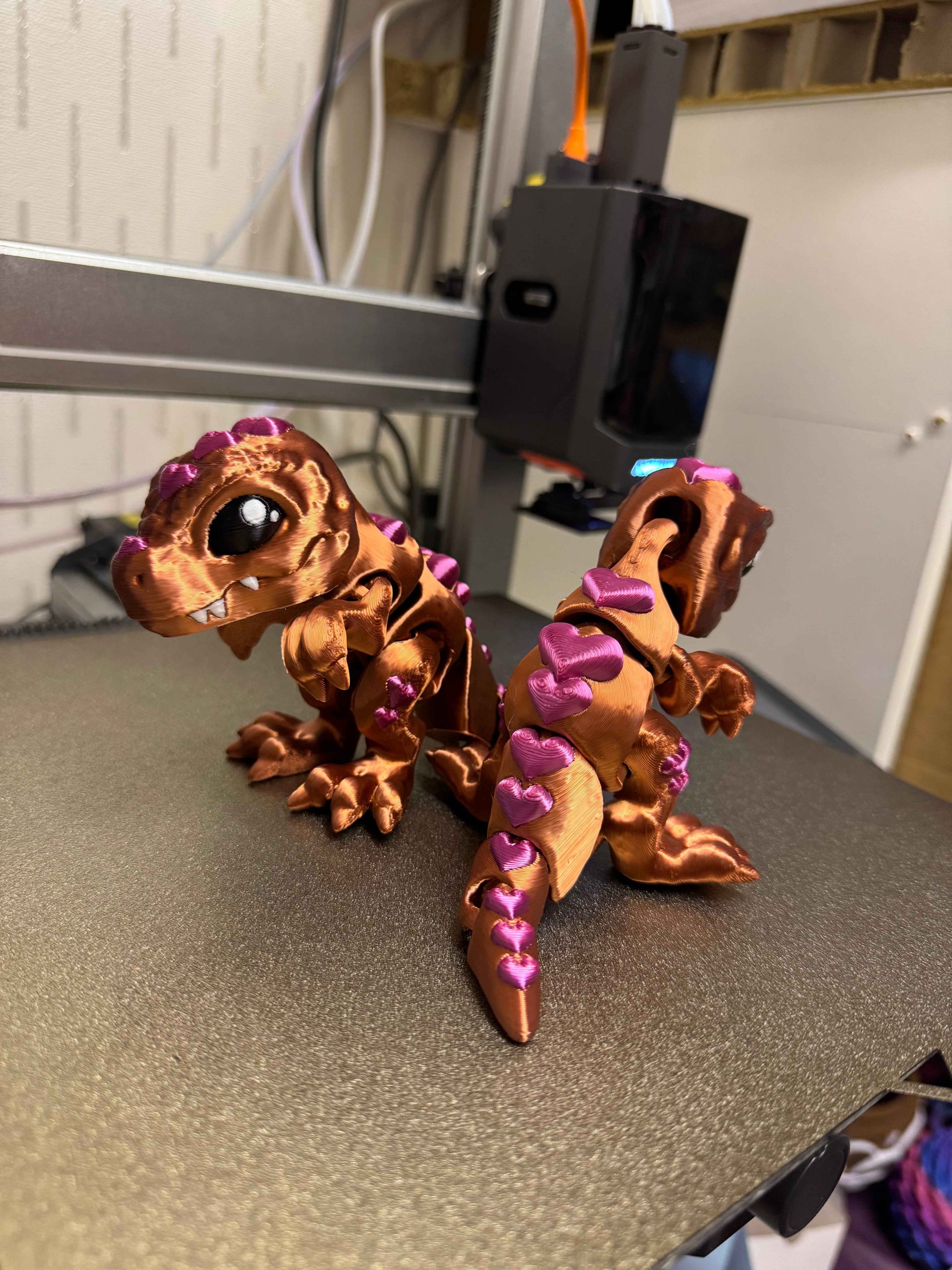 Heart T-Rex Dinosaur Fidget 3D Pla Printed Articulated Toy for Stress Relief, Kids & Adults ADHD - Snazzy Dudds