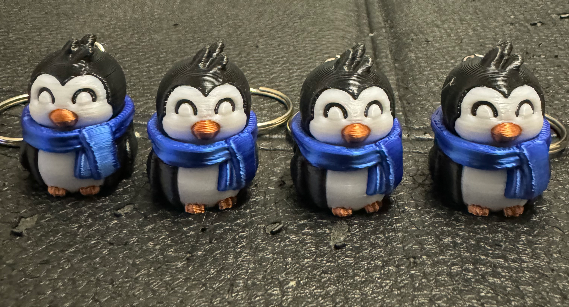Penguin 3D Printed Spinning Fidget 3D Pla Printed Keyring, Kids & Adults ADHD 4CM High - Snazzy Dudds