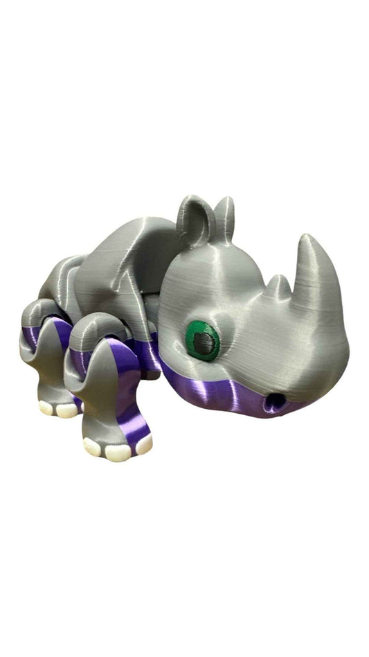 Rhino 3D Pla Printed Articulated Fidget Toy for Stress Relief ADHD - Snazzy Dudds