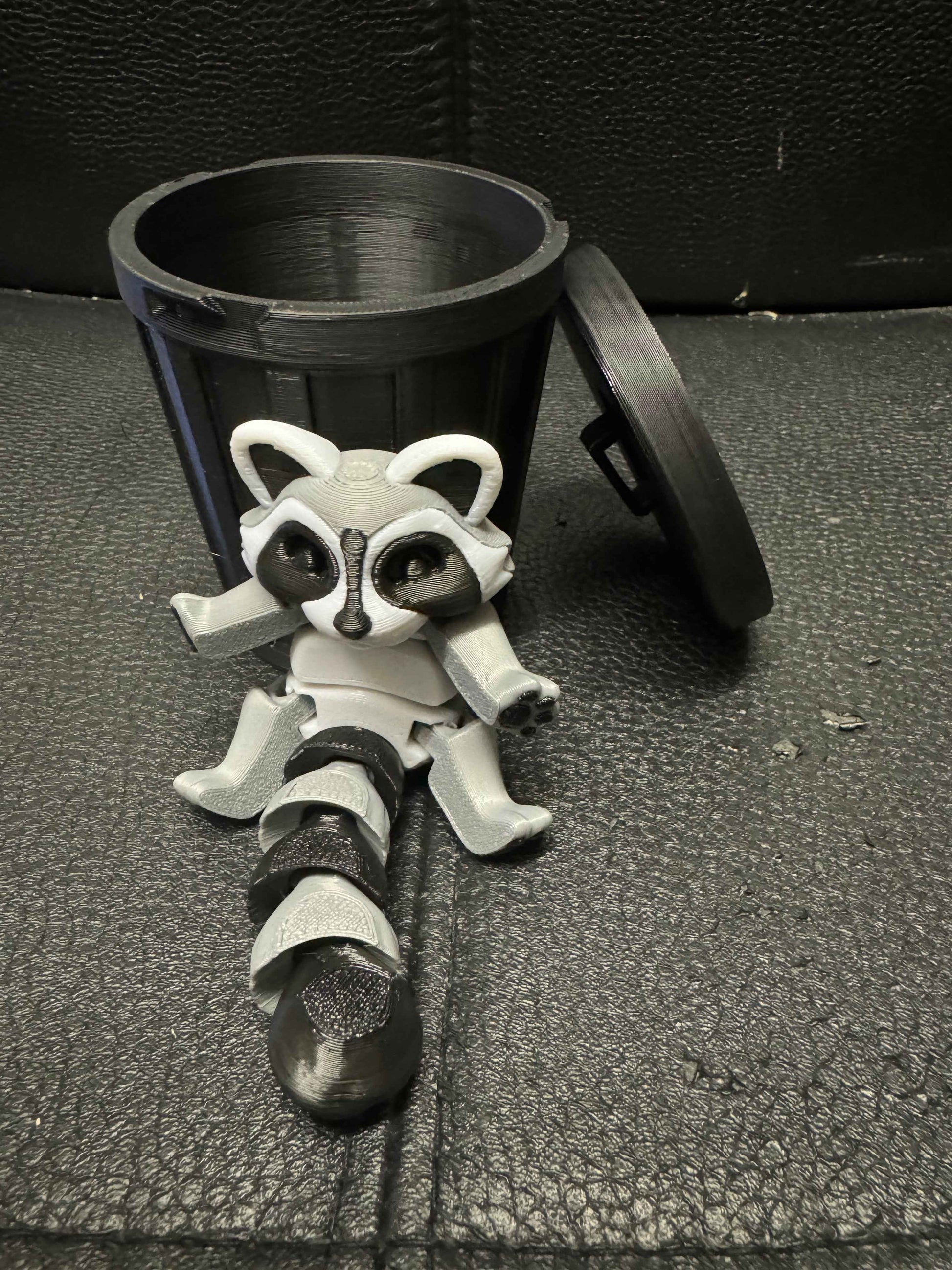 Raccoon & Bin Fidget 3D Pla Printed Articulated Toy for Stress Relief, Kids & Adults ADHD - Snazzy Dudds