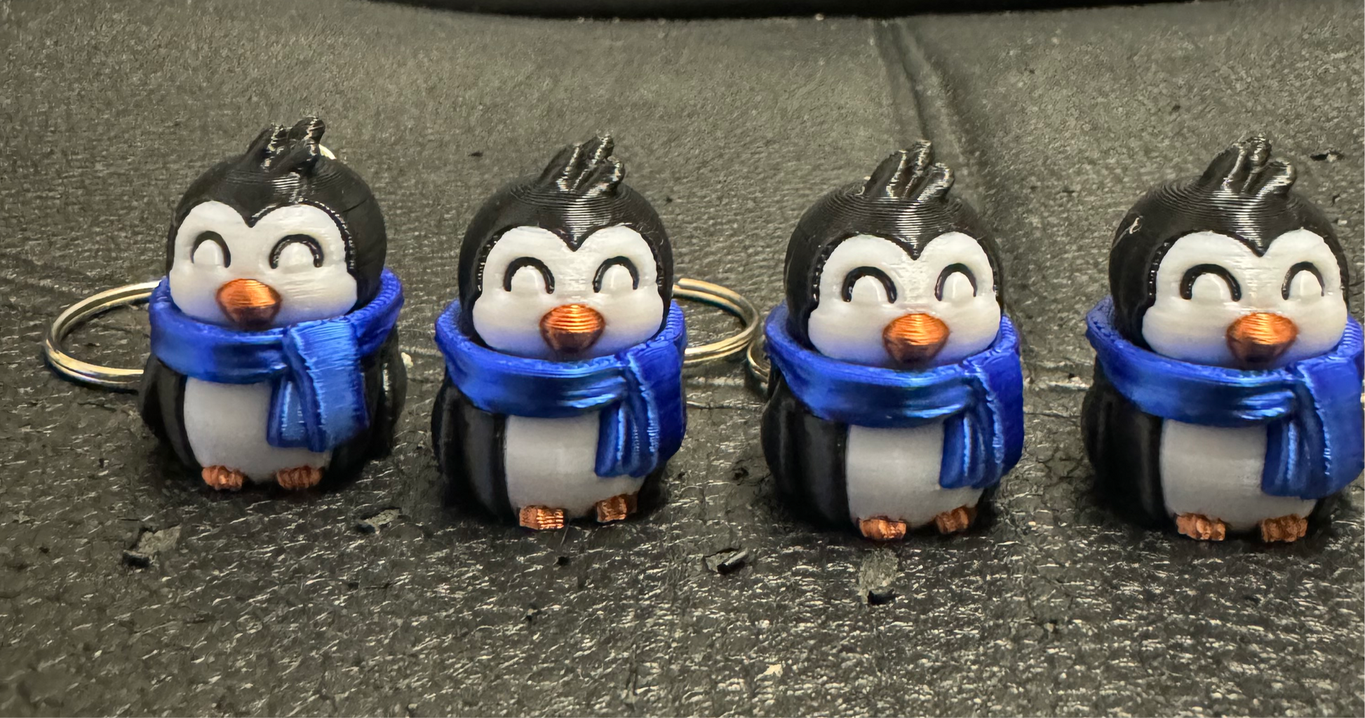 Penguin 3D Printed Spinning Fidget 3D Pla Printed Keyring, Kids & Adults ADHD 4CM High - Snazzy Dudds
