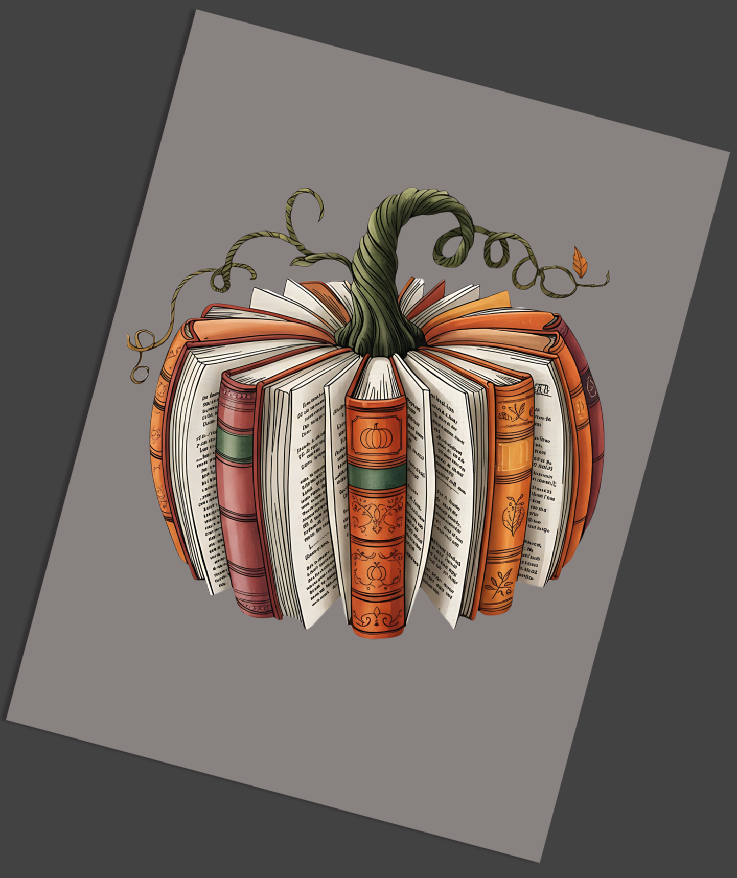 The Autumn Fall Book Pumpkin DTF Transfer - Snazzy Dudds