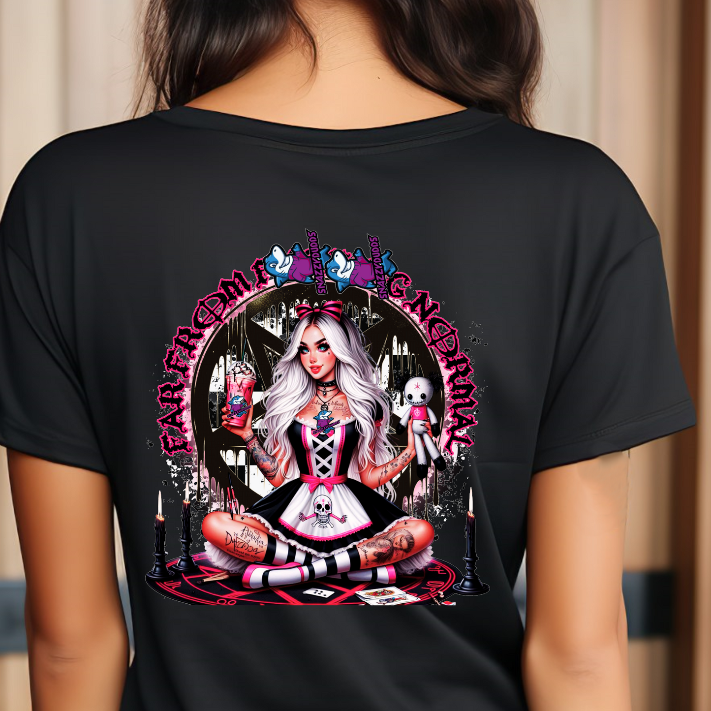 Far From Normal Gothic Halloween Unisex Crew Neck Tshirt - Snazzy Dudds