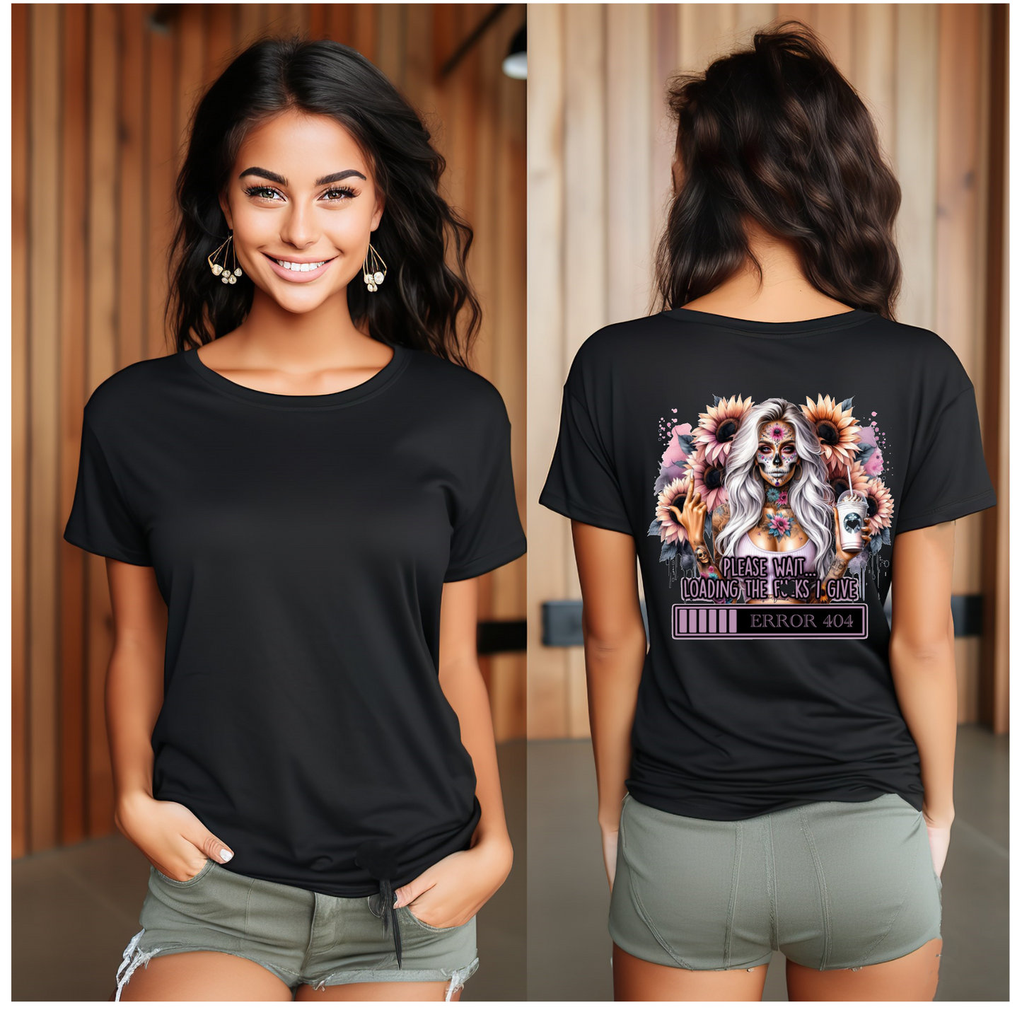 Please Wait Loading the F I Give Gothic Halloween Unisex Crew Neck Tshirt - Snazzy Dudds