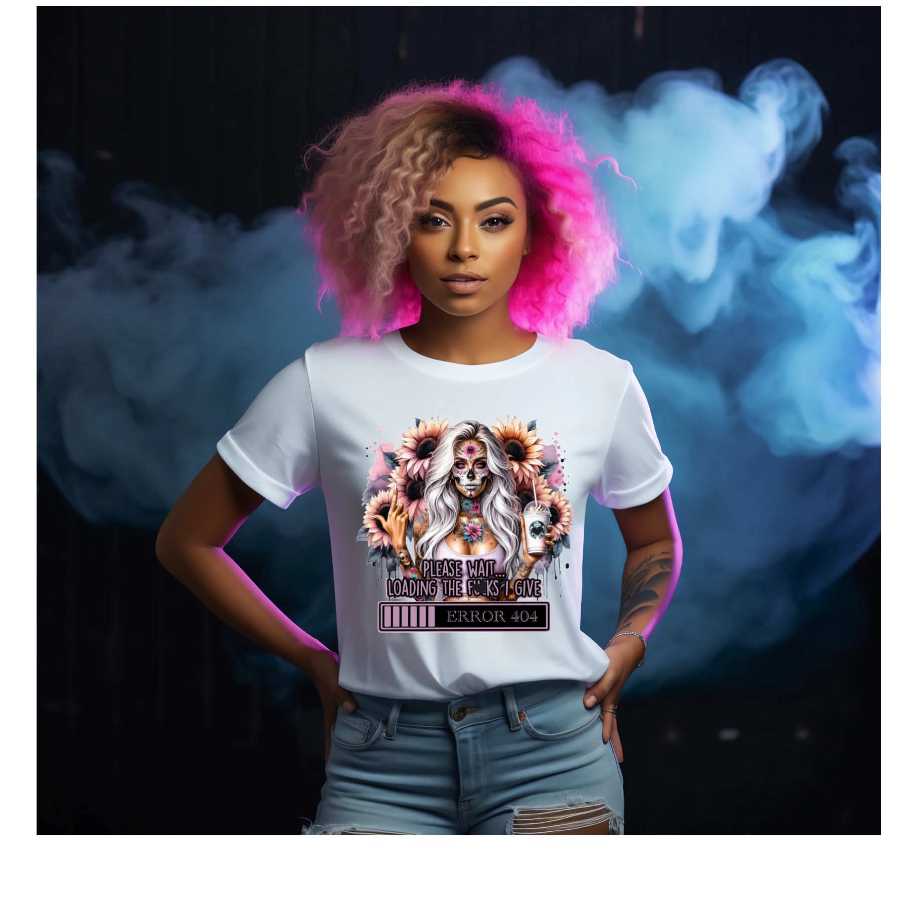 Please Wait Loading the F I Give Gothic Halloween Unisex Crew Neck Tshirt - Snazzy Dudds