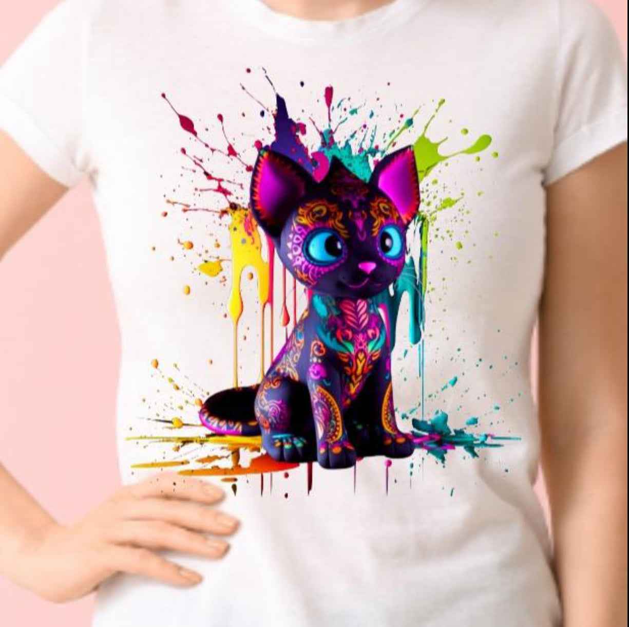 DTF Transfer ONLY - Voodoo Cat - Transfer Ideal for Tshirts, Pillow Case, Tote Bags, Ready For Press - Snazzy Dudds