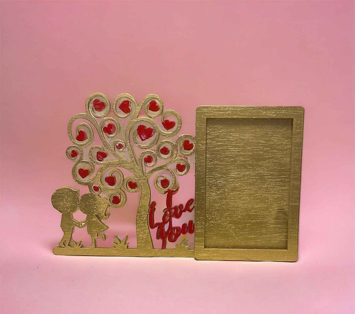 I Love You, Wooden Photo Frame, Valentines Day Gift Handmade Hand painted Gift, Anniversary Gift, Wedding Gift - Snazzy Dudds