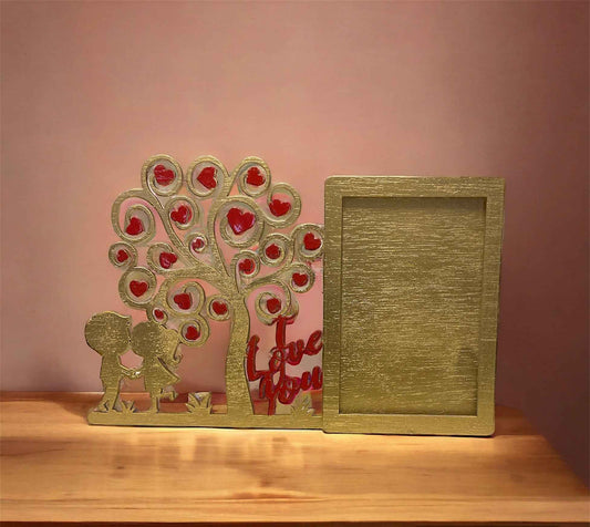 I Love You, Wooden Photo Frame, Valentines Day Gift Handmade Hand painted Gift, Anniversary Gift, Wedding Gift - Snazzy Dudds