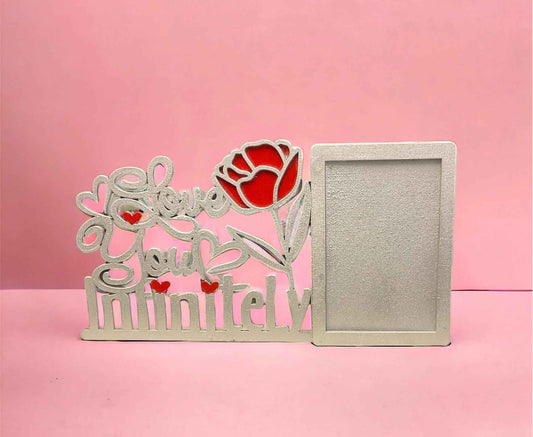 Love You Infinitely, Wooden Photo Frame, Valentines Day Gift Handmade Hand painted Gift, Anniversary Gift, Wedding Gift - Snazzy Dudds