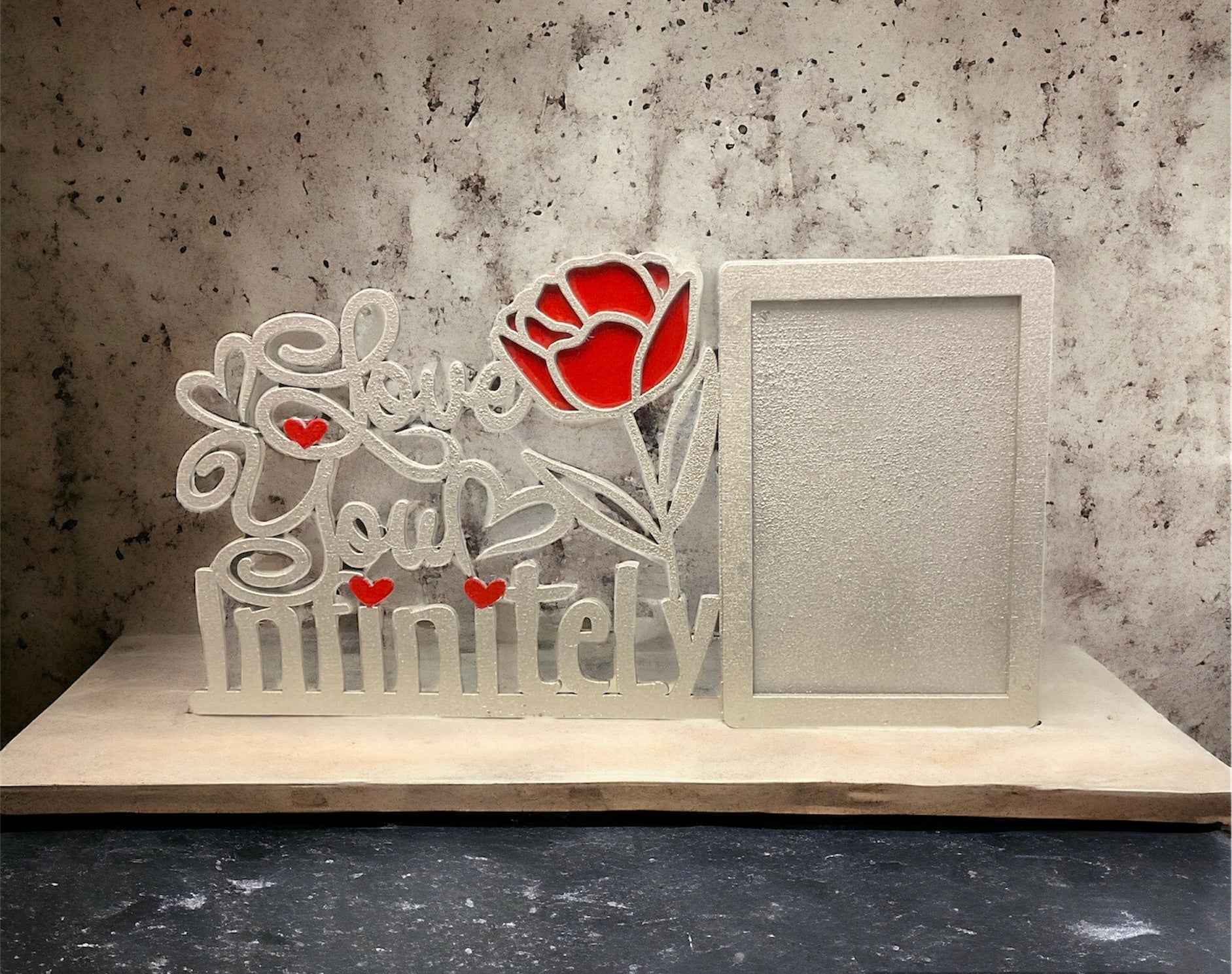 Love You Infinitely, Wooden Photo Frame, Valentines Day Gift Handmade Hand painted Gift, Anniversary Gift, Wedding Gift - Snazzy Dudds