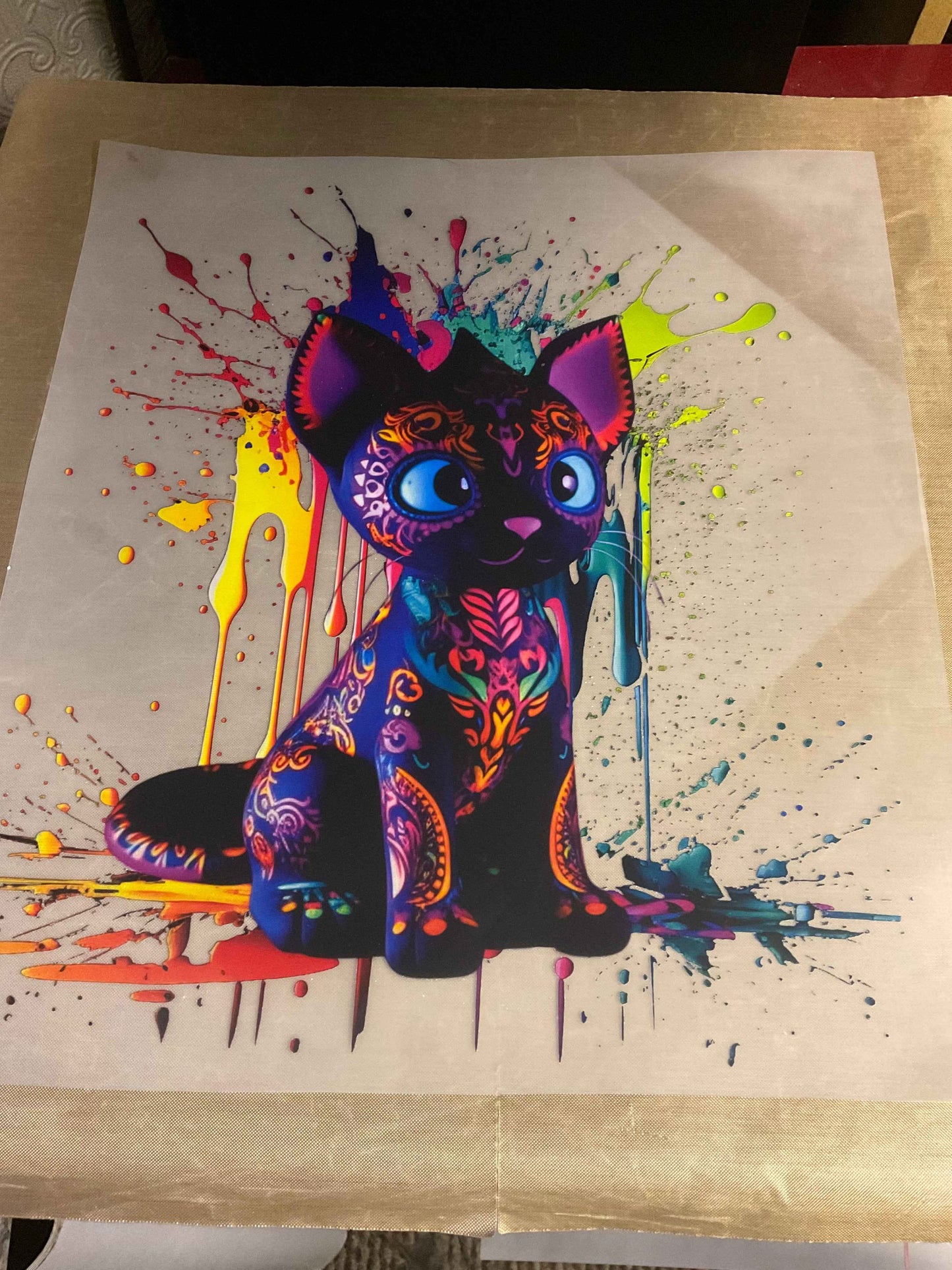 DTF Transfer ONLY - Voodoo Cat - Transfer Ideal for Tshirts, Pillow Case, Tote Bags, Ready For Press - Snazzy Dudds