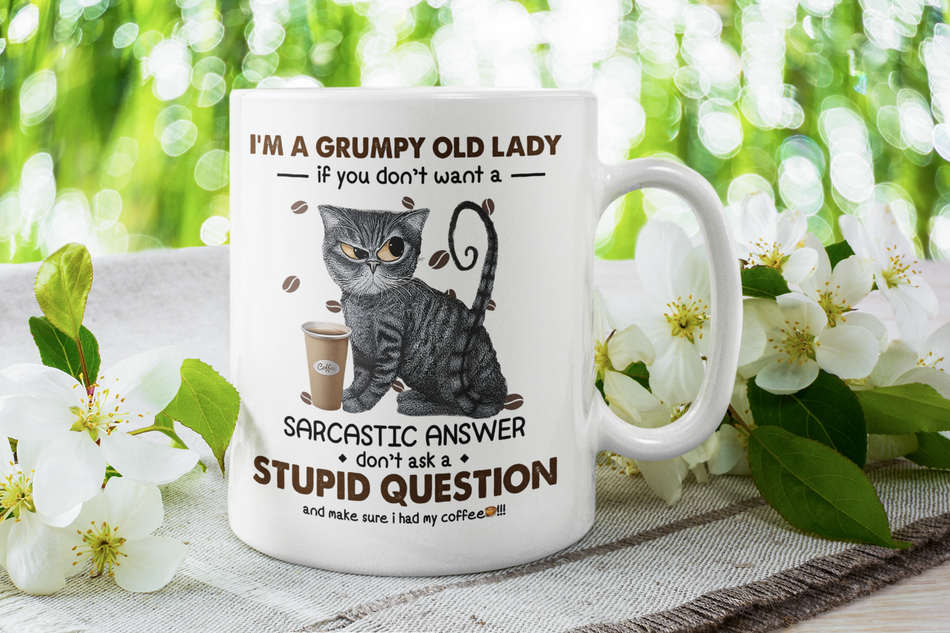 Grumpy Old Cat Lady 11oz Cup Mug - Snazzy Dudds